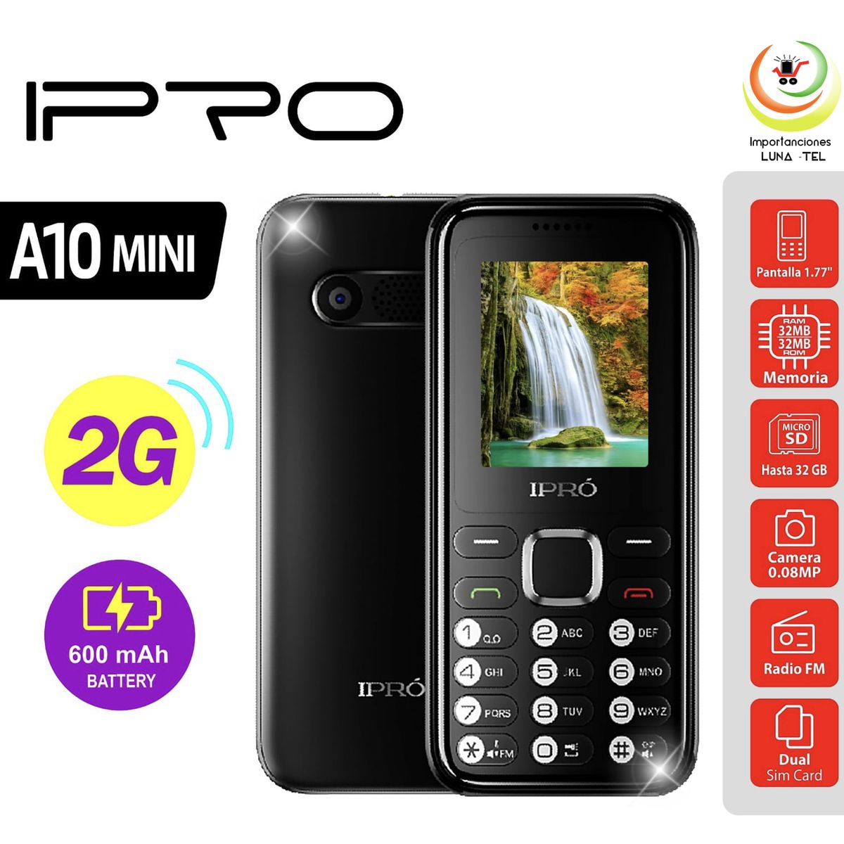 IPRO - CELULAR BASICO  IPRO A10 MINI  2G PANTALLA 1.8"