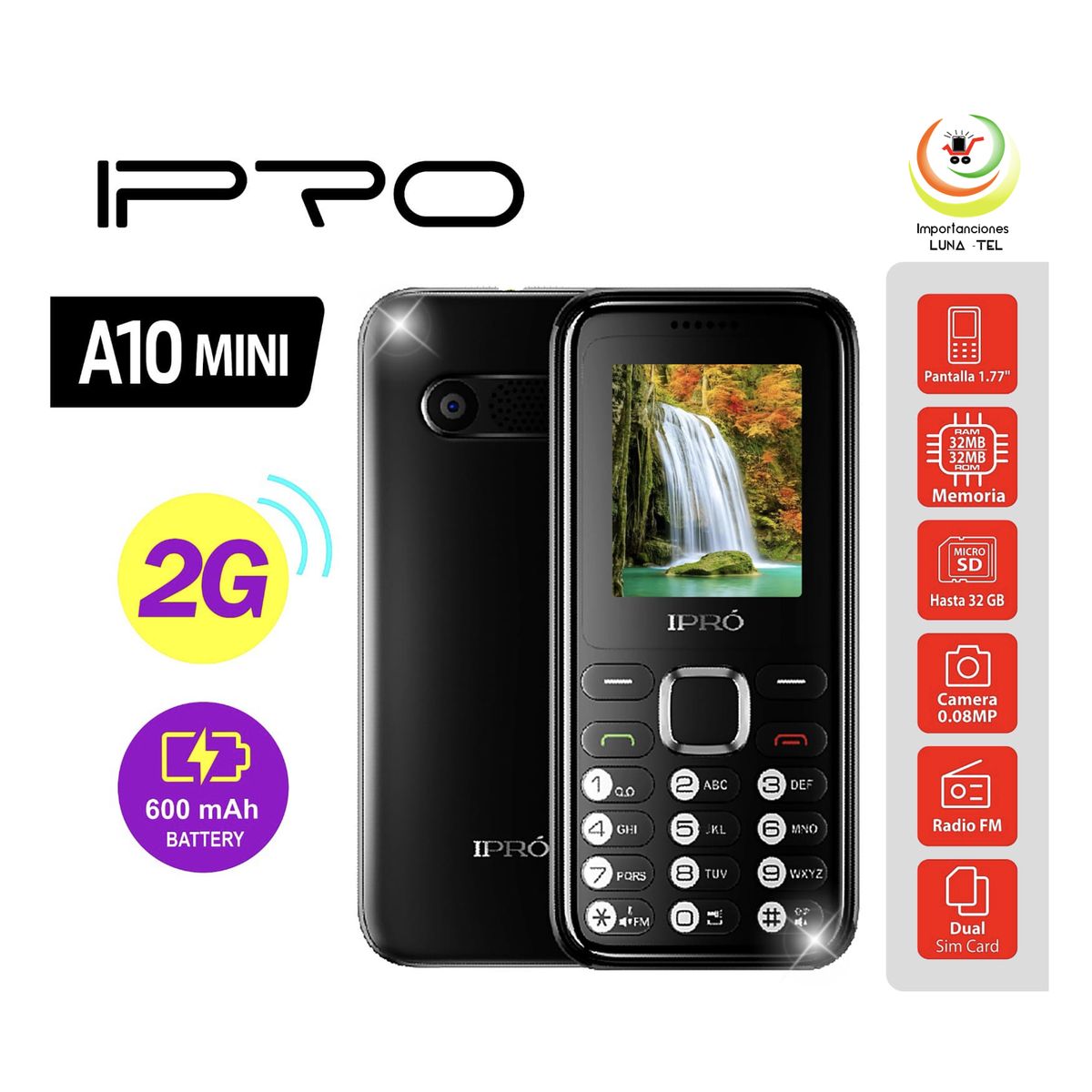 IPRO - CELULAR BASICO  IPRO A10 MINI  2G PANTALLA 1.8"