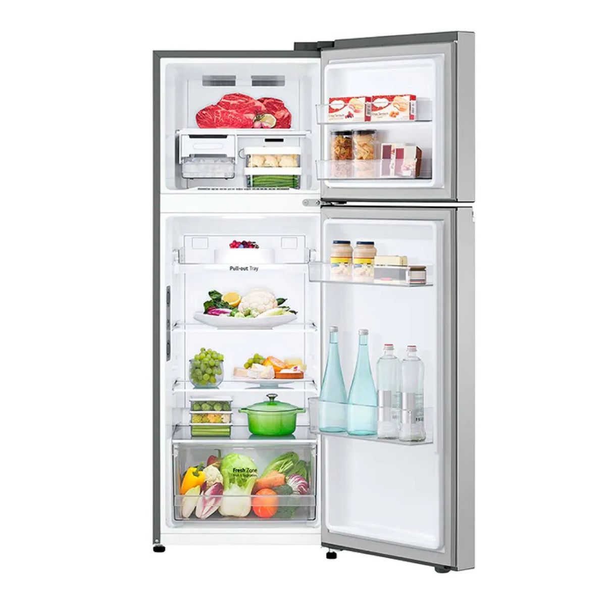 LG - Refrigeradora GT24BPP 241LT Door Cooling Top Mount  Plateada LG