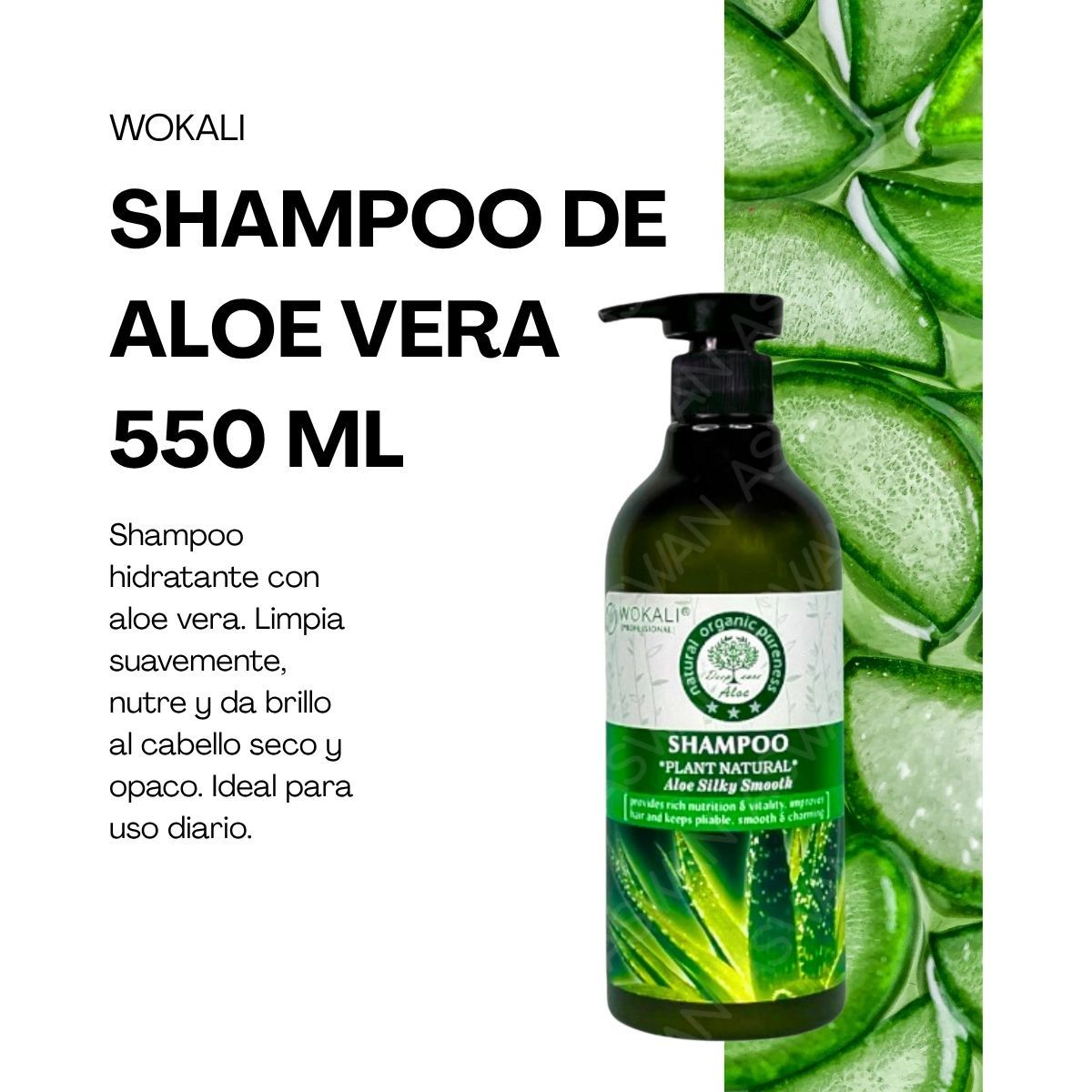 WOKALI - SHAMPOO DE ALOE VERA 550 ML - WOKALI