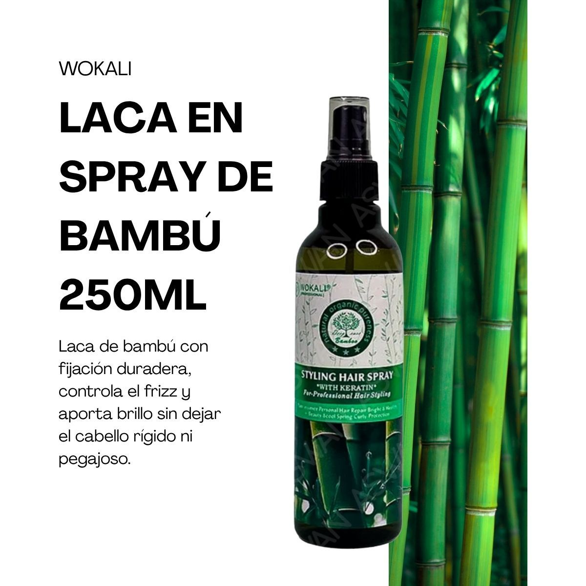 WOKALI - LACA EN SPRAY DE BAMBÚ  250ML - WOKALI