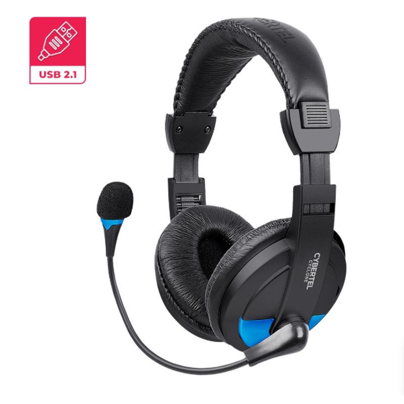 CYBERTEL - Audífono con Micrófono CYCLONE BLUE CYB H370B-U CYBERTEL