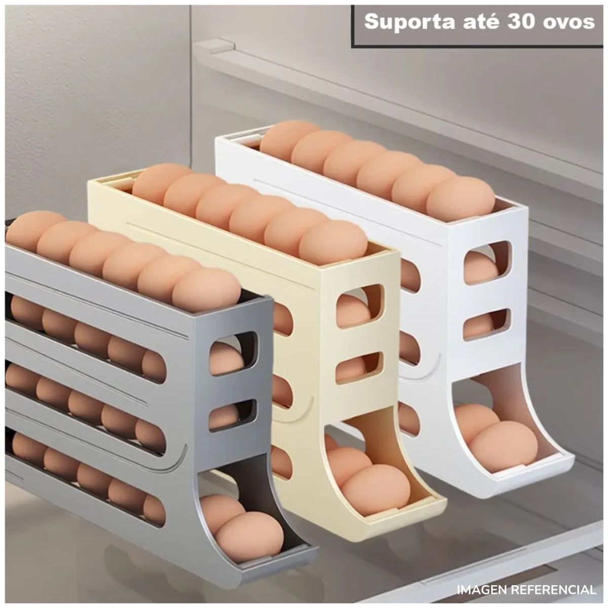 INSPIRA - Contenedor Organizador Deslizante de Huevos 4 niveles