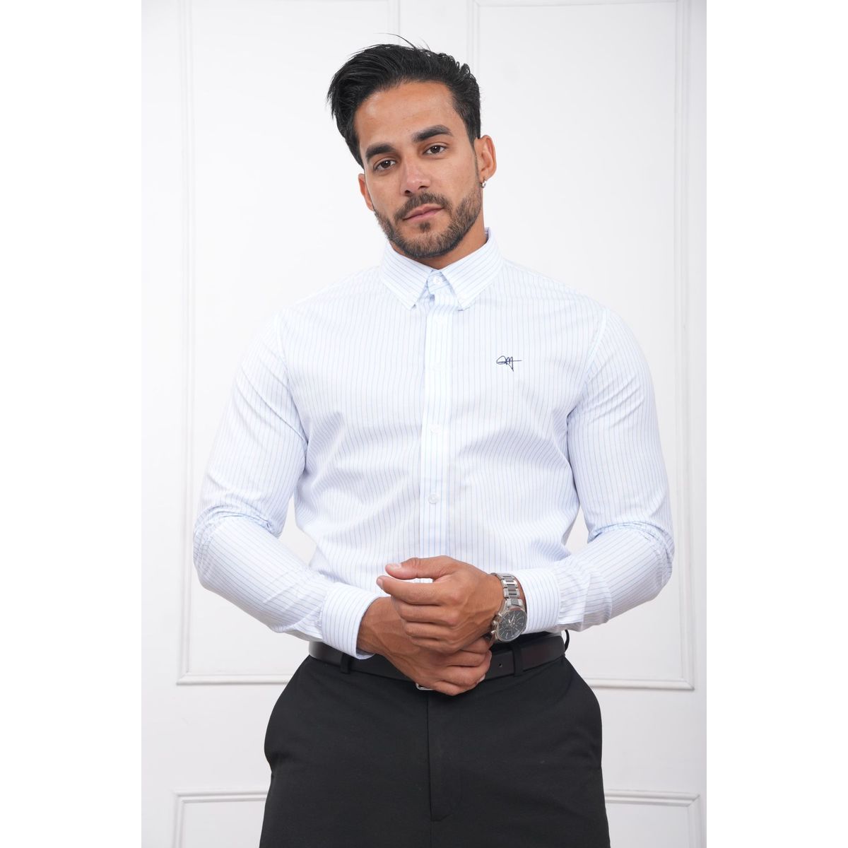 MEHIVIC - CAMISA HOMBRE SLIM FIT RAYAS POPELINA ALGODON MEHIVIC