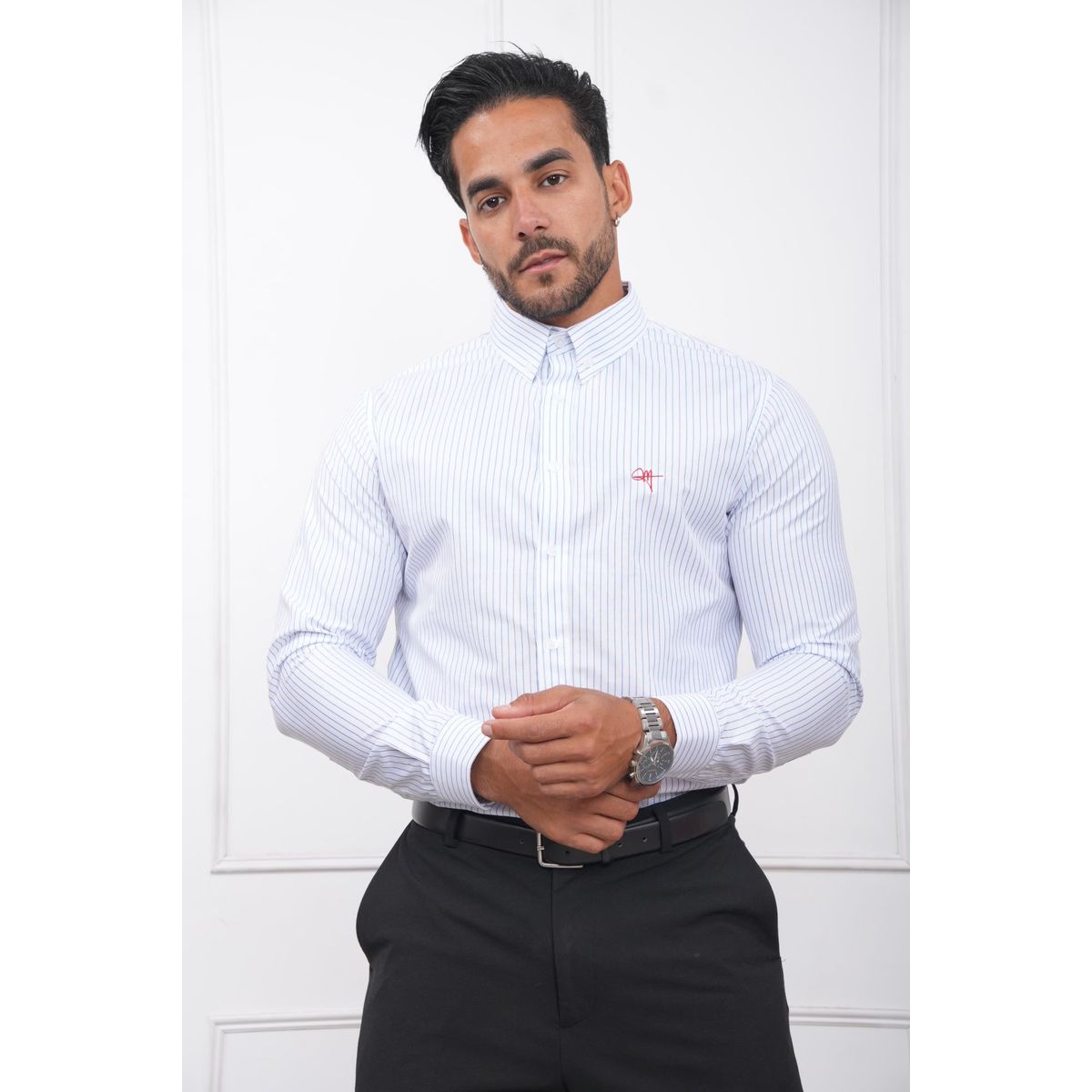 MEHIVIC - CAMISA HOMBRE SLIM FIT RAYAS POPELINA ALGODON MEHIVIC