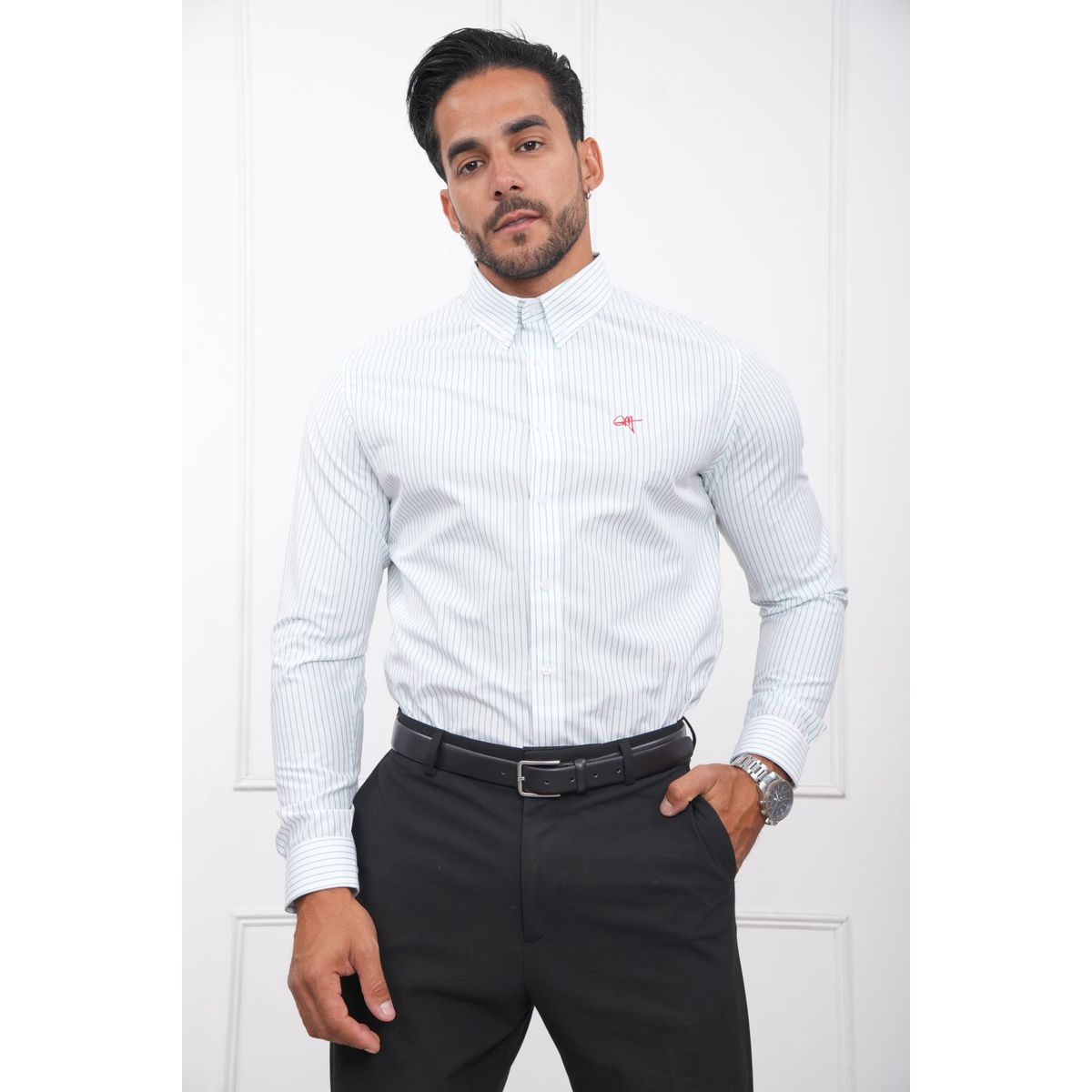 MEHIVIC - CAMISA HOMBRE SLIM FIT RAYAS POPELINA ALGODON MEHIVIC