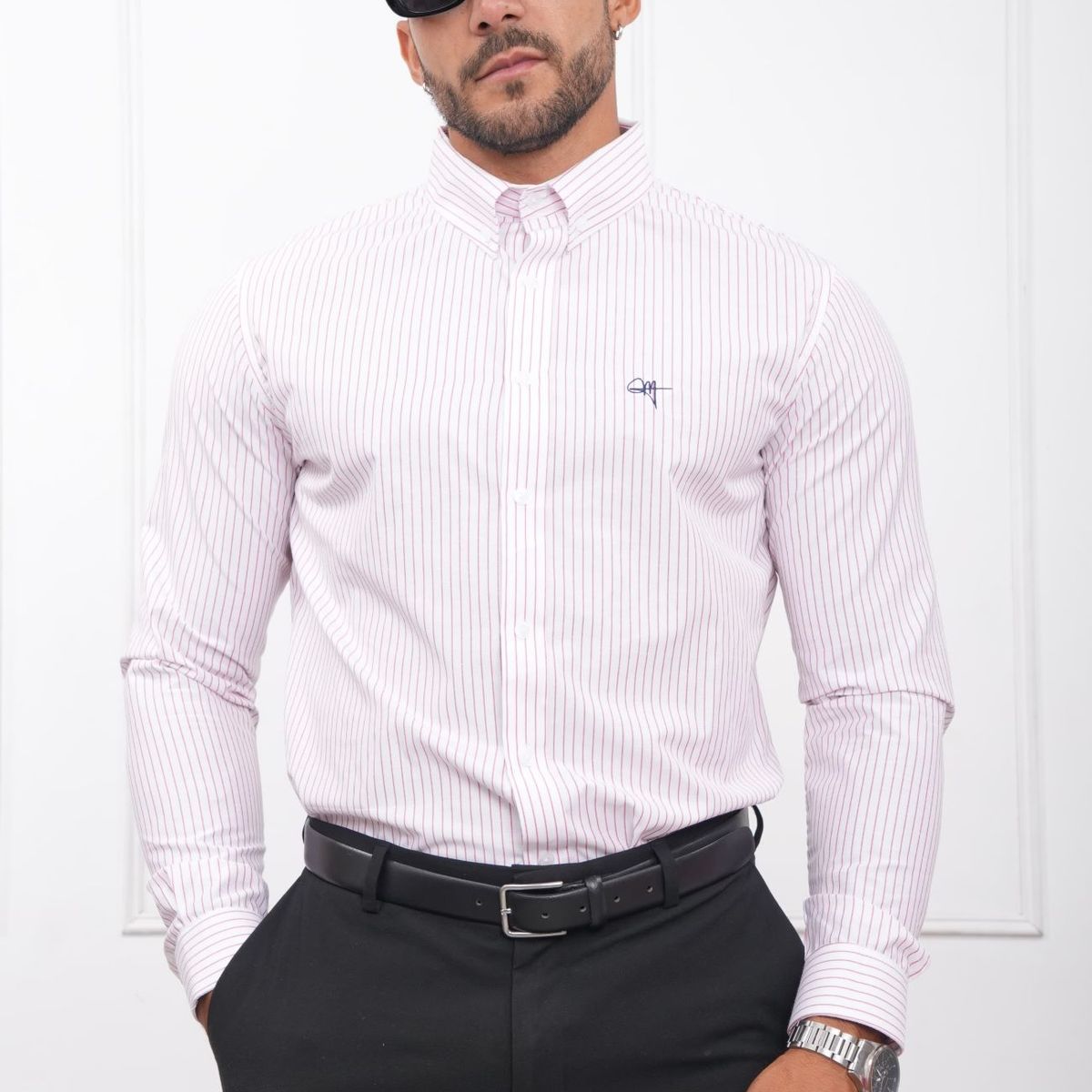 MEHIVIC - CAMISA HOMBRE SLIM FIT RAYAS POPELINA ALGODON MEHIVIC