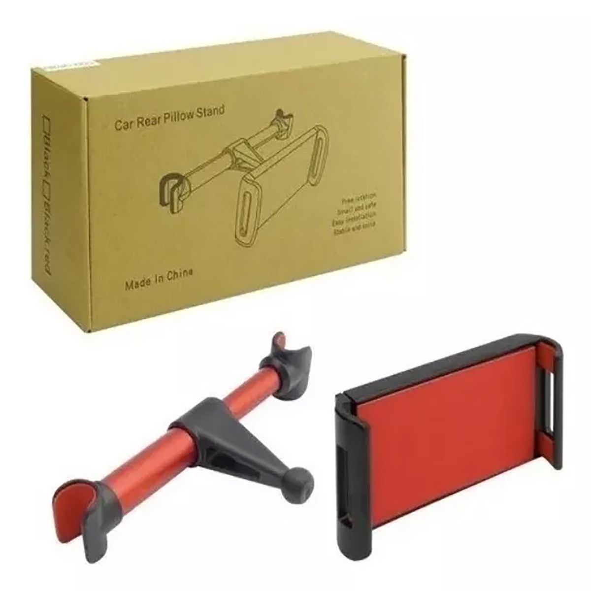 GENERICO - Soporte de tablet o celular para segunda fila del automóvil - Rojo