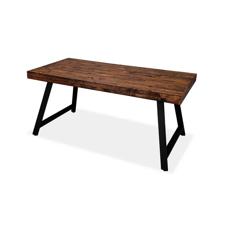 TUGO - Mesa De Comedor Iron Square Madera Nogal 160cm