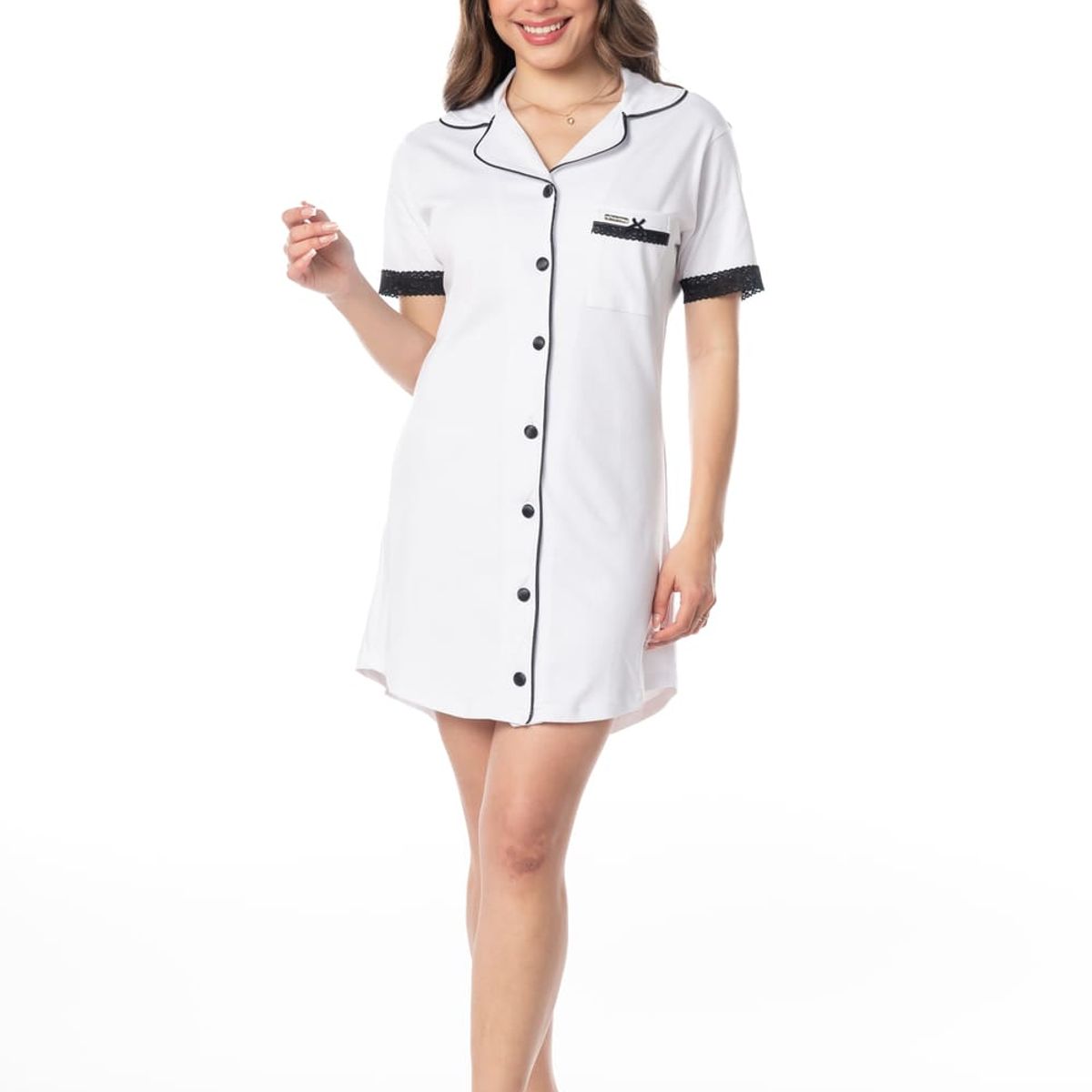 VELA WHITE - Camisón Sofia manga corta