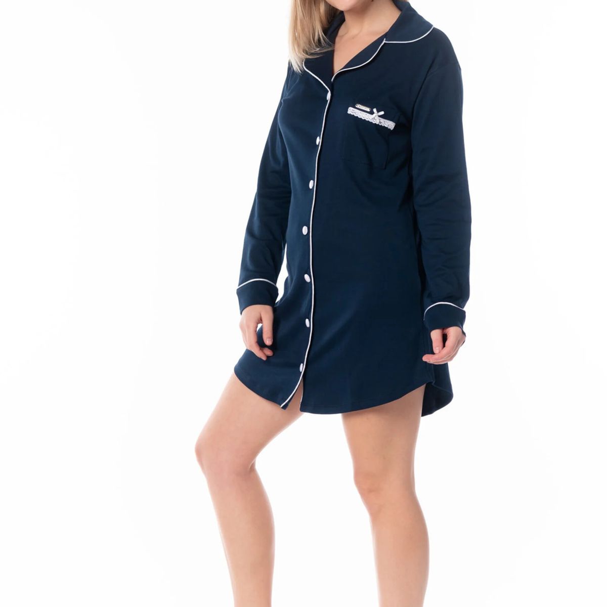 VELA WHITE - Camisón Blue manga larga