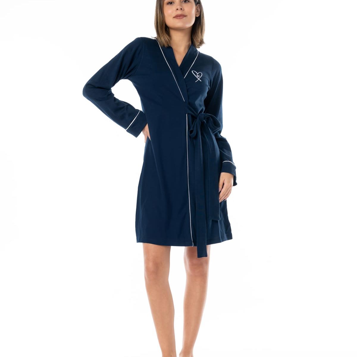 VELA WHITE - Bata Algodón Blue