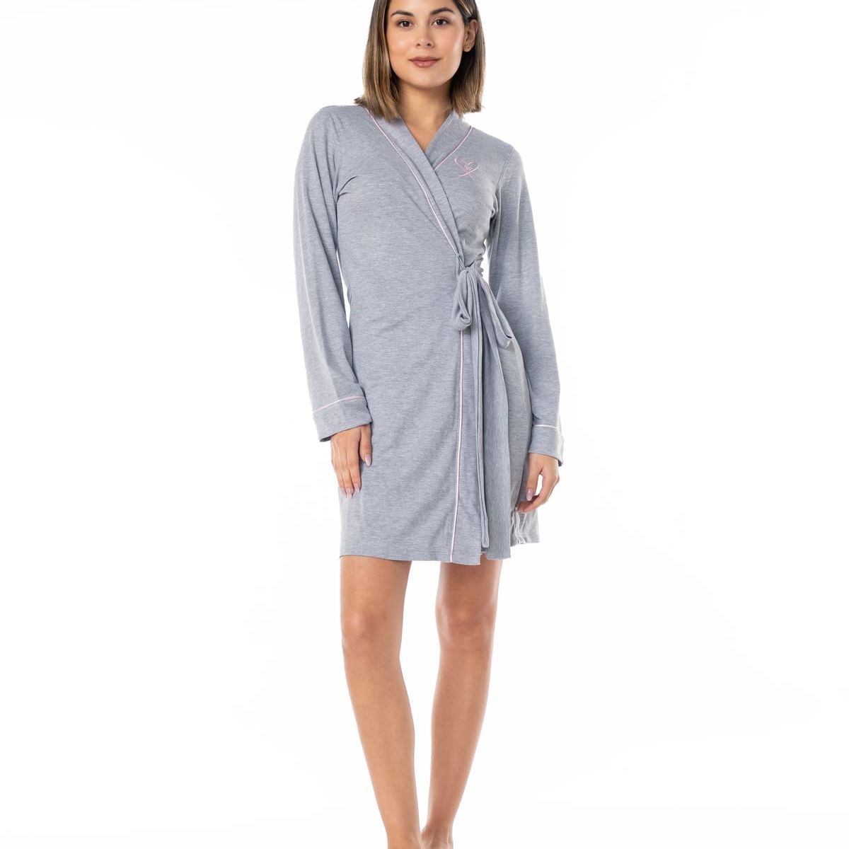 VELA WHITE - Bata Algodón Gray