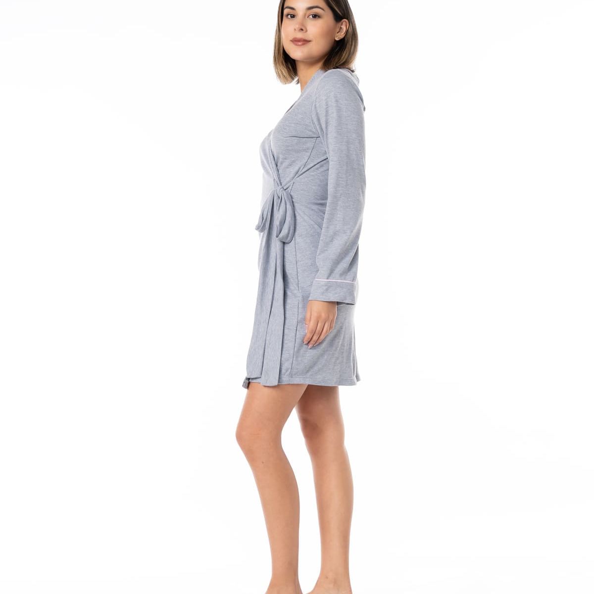 VELA WHITE - Bata Algodón Gray