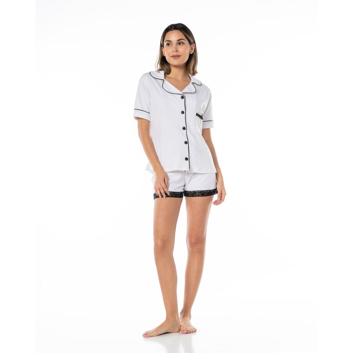 VELA WHITE - Babe White camisa con short