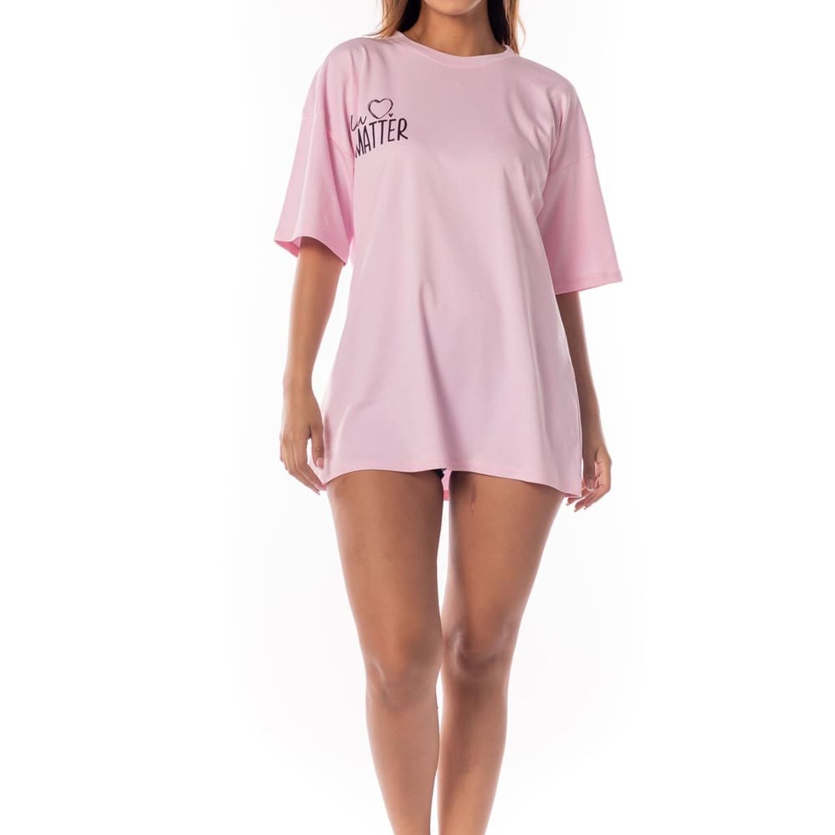 VELA WHITE - Overize Rosado polo algodón