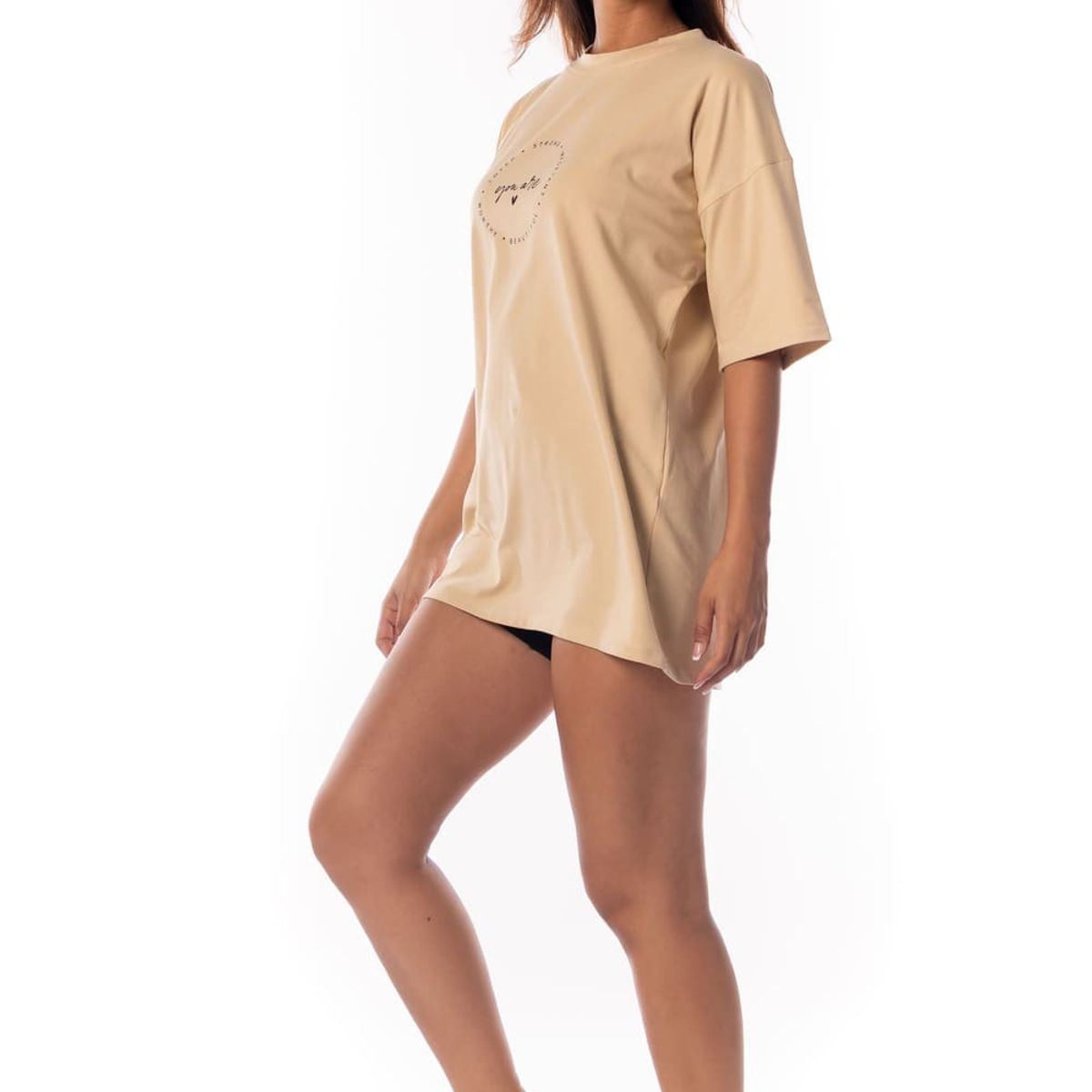 VELA WHITE - Overize Beige polo algodón