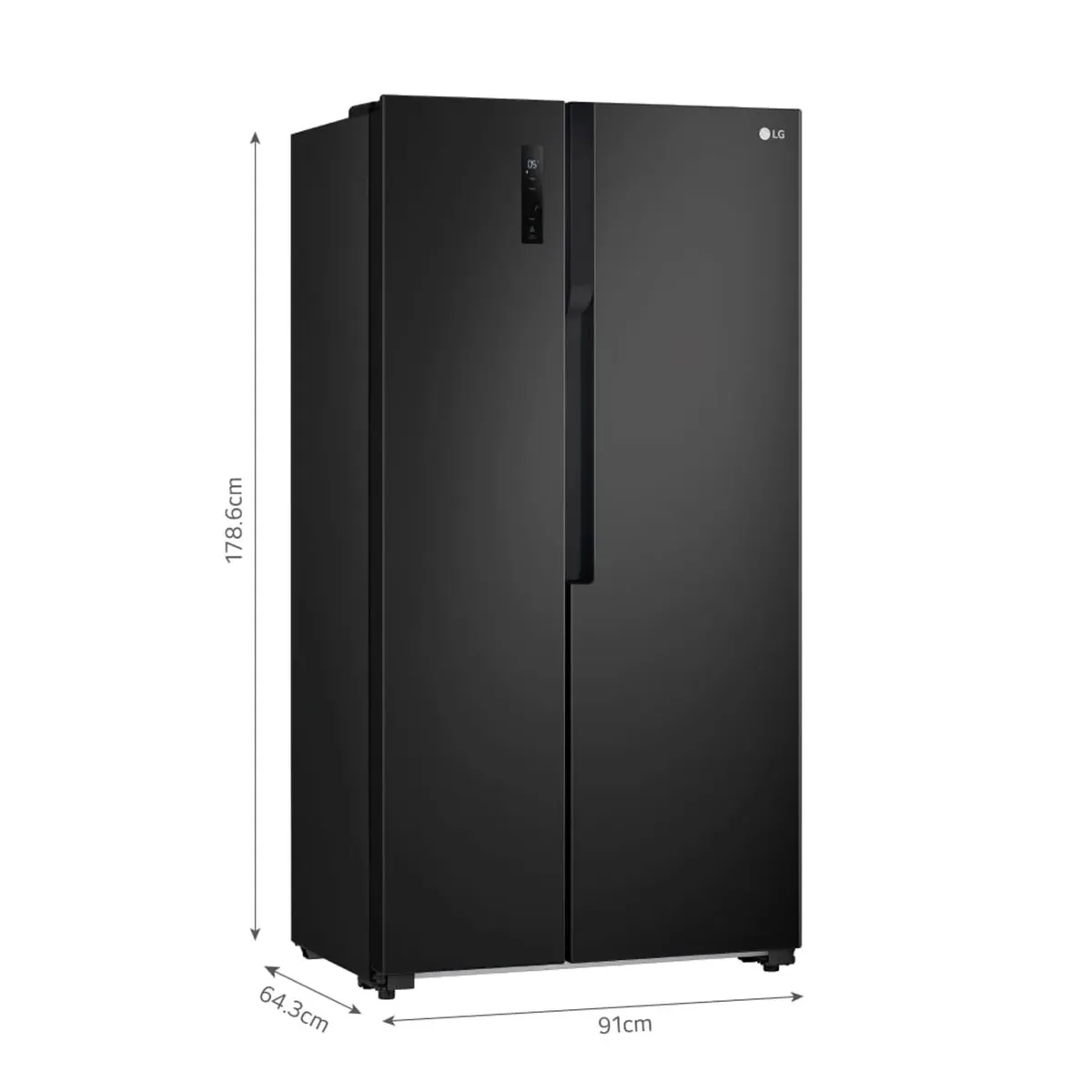 LG - Refrigeradora GS51MPD 509L Multi Air Flow Side By Side Negro LG
