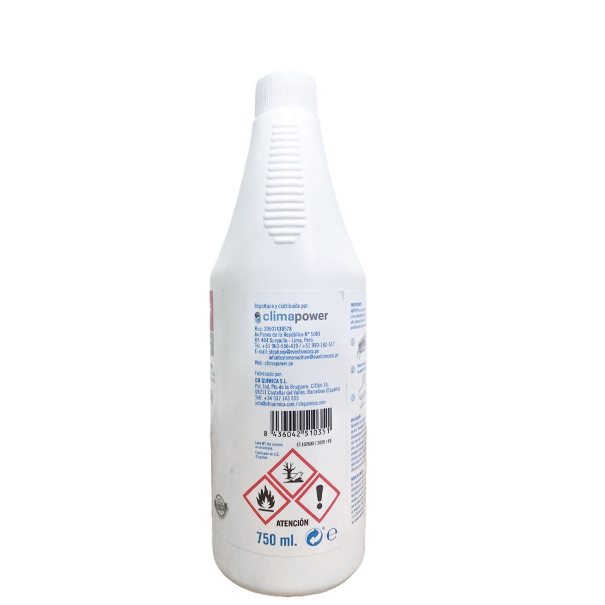 CH QUIMICA - AIRPUR DESINFECTANTE DE AIRE ACONDICIONADO 750 ML