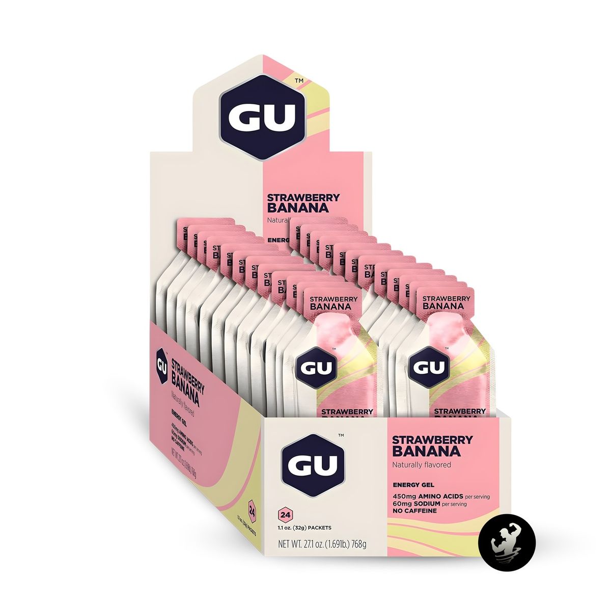 GENERICO - GU Gel Energético sin cafeína x 24 unidades - Strawberry Banana