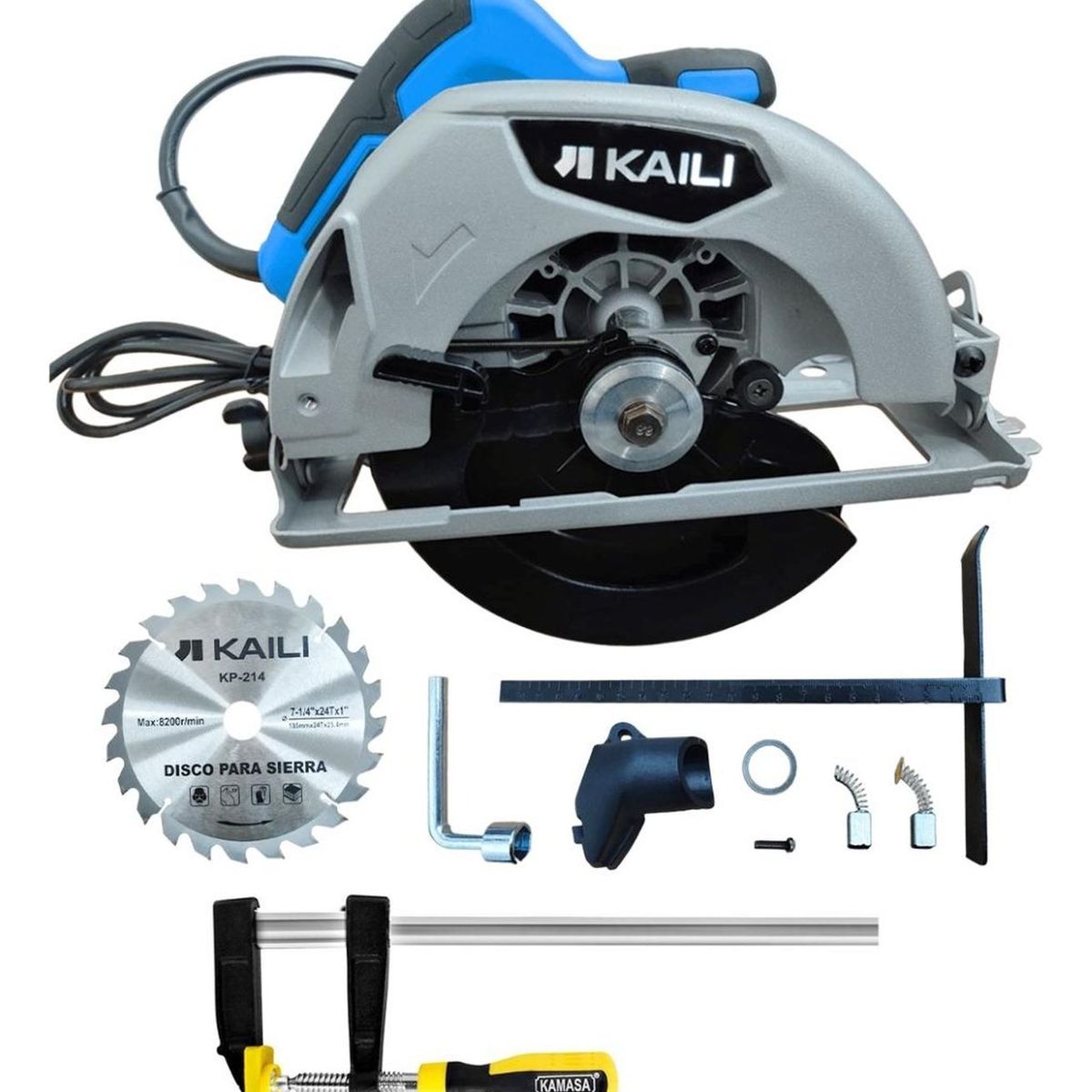 KAILI - Sierra Circular 7 14 KP214 + Prensa Carpintero 50X250 KM522