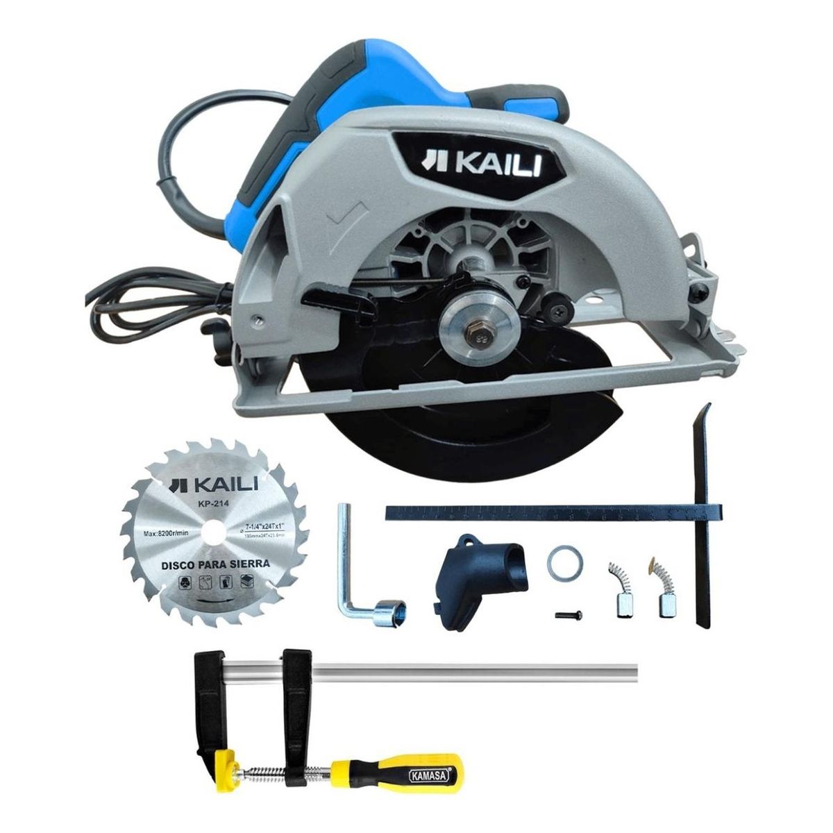 KAILI - Sierra Circular 7 14 KP214 + Prensa Carpintero 50X250 KM522