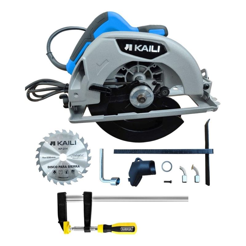 KAILI - Sierra Circular 7 14 KP214 + Prensa Carpintero 50X250 KM522