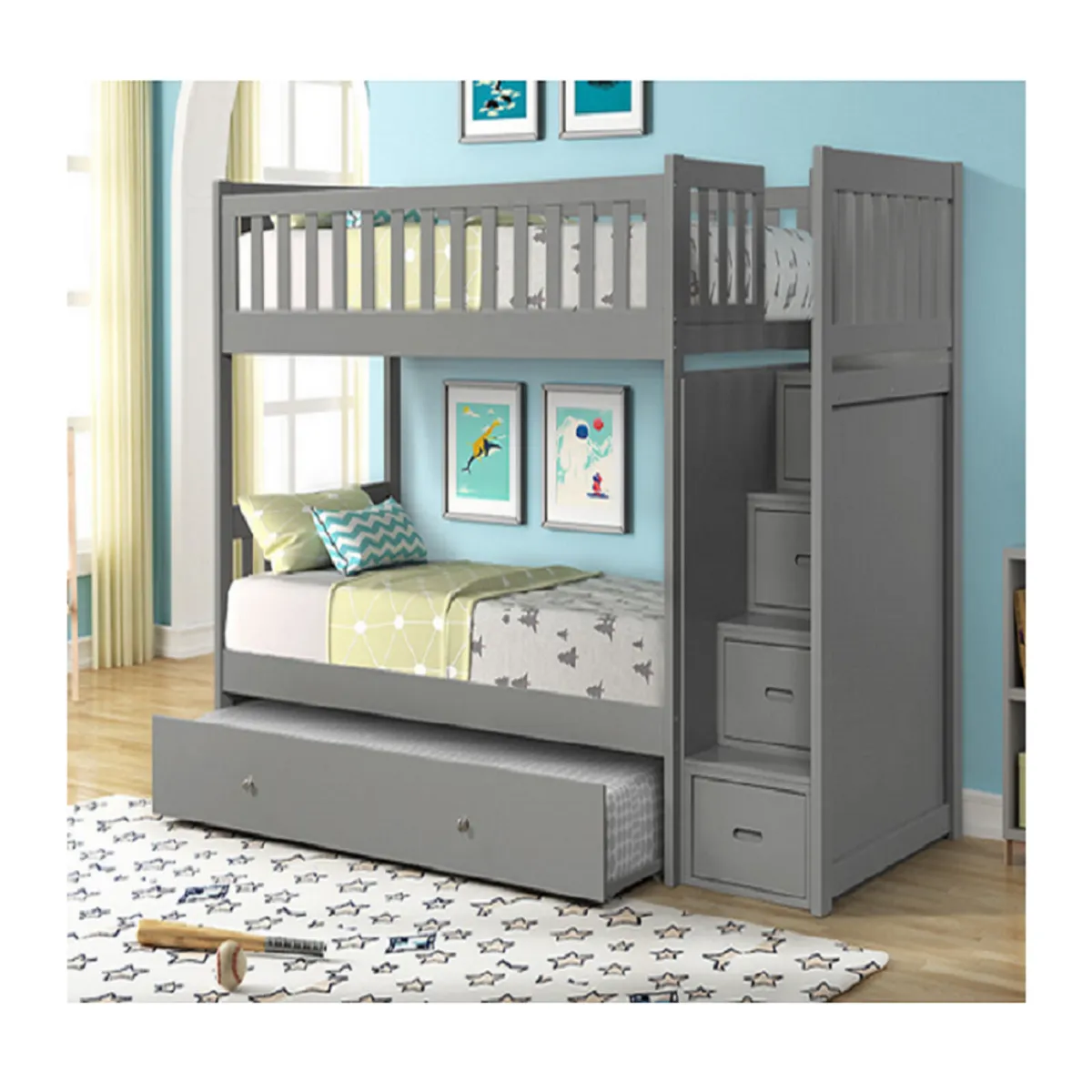 DMUEBLES - CAMAROTE DMUEBLES 1 PLAZA LISBOA CON ESCALERA 4 CAJONES