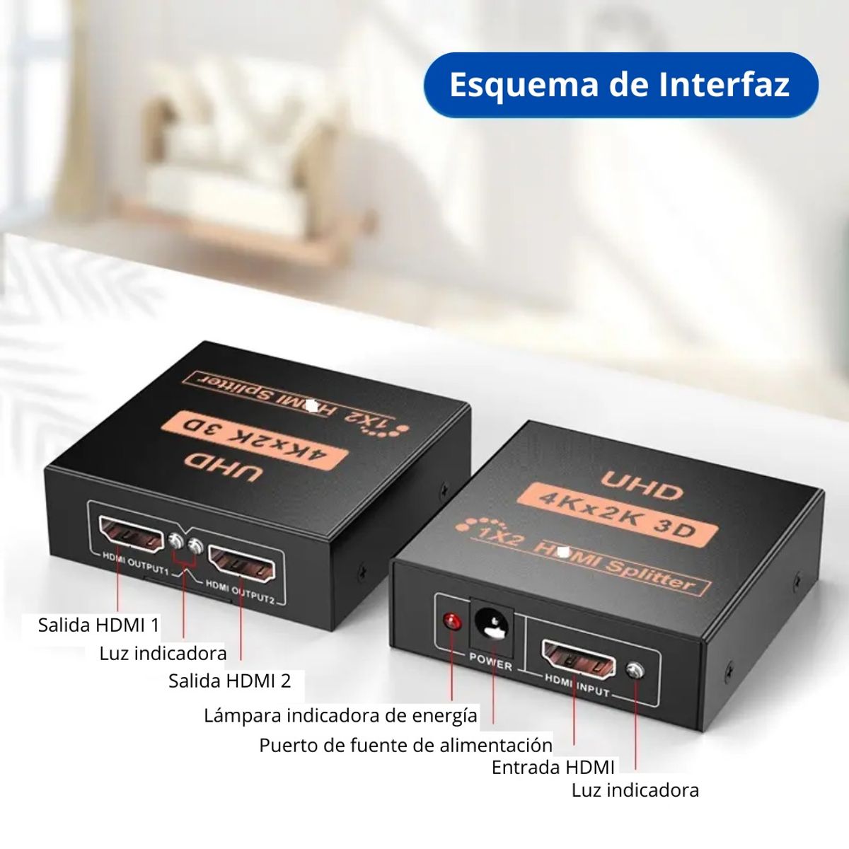 OEM - HDMI SPLITTER 1x2 4K x 2K 3D Divisor y Multiplica Señal SM-F7806K