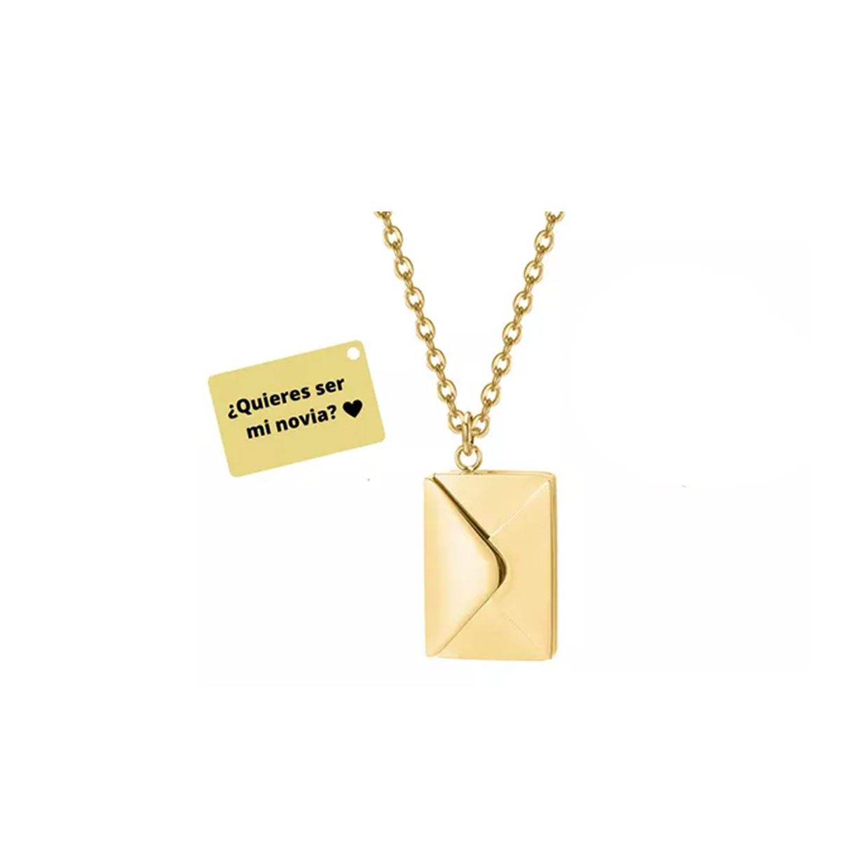 CLEO JOYAS & ACCESORIOS - Collar Cartita Dorado Acero