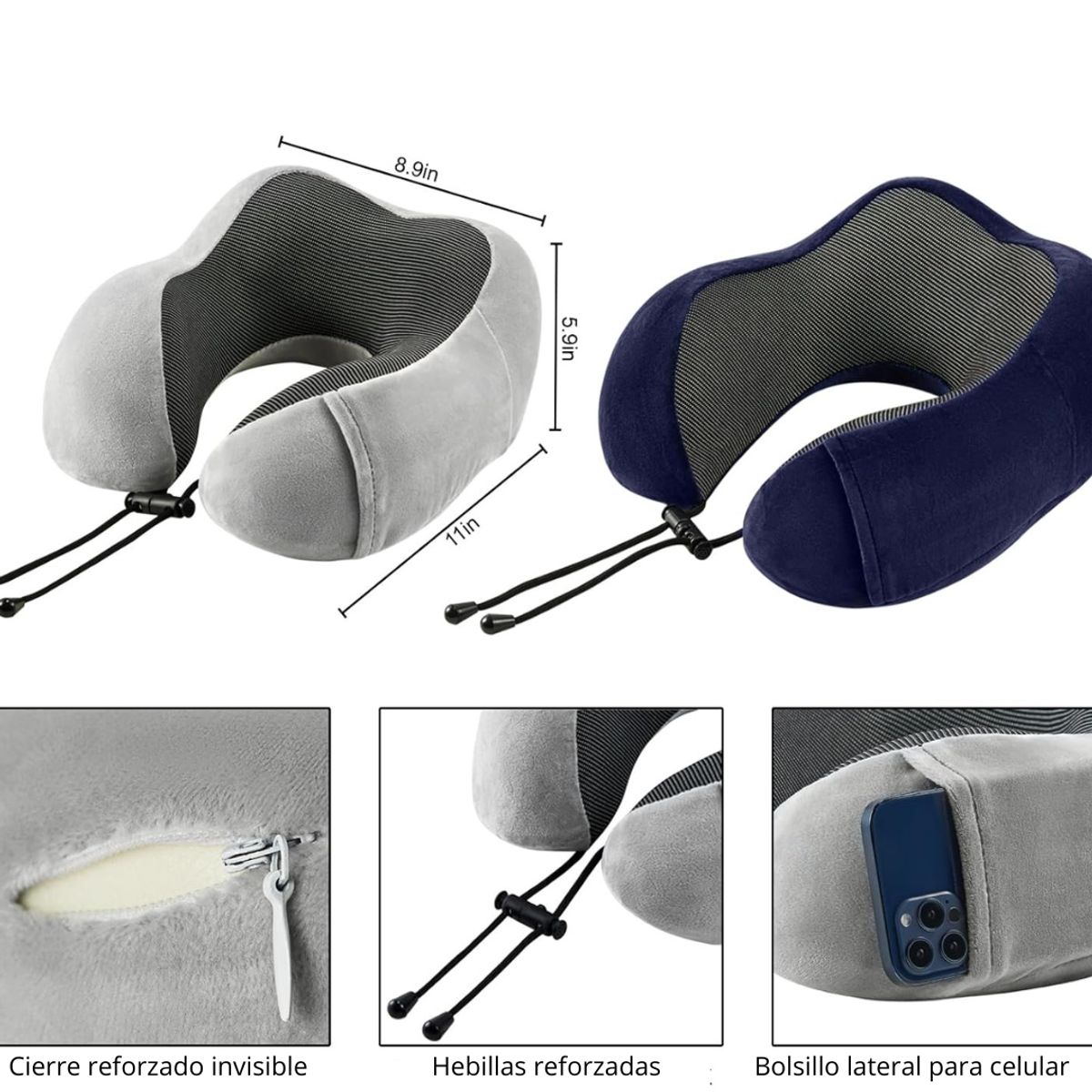 CARJOLLITY - Pack Dos Cojines Premium Ergonómico Cervical De Cuello Viaje