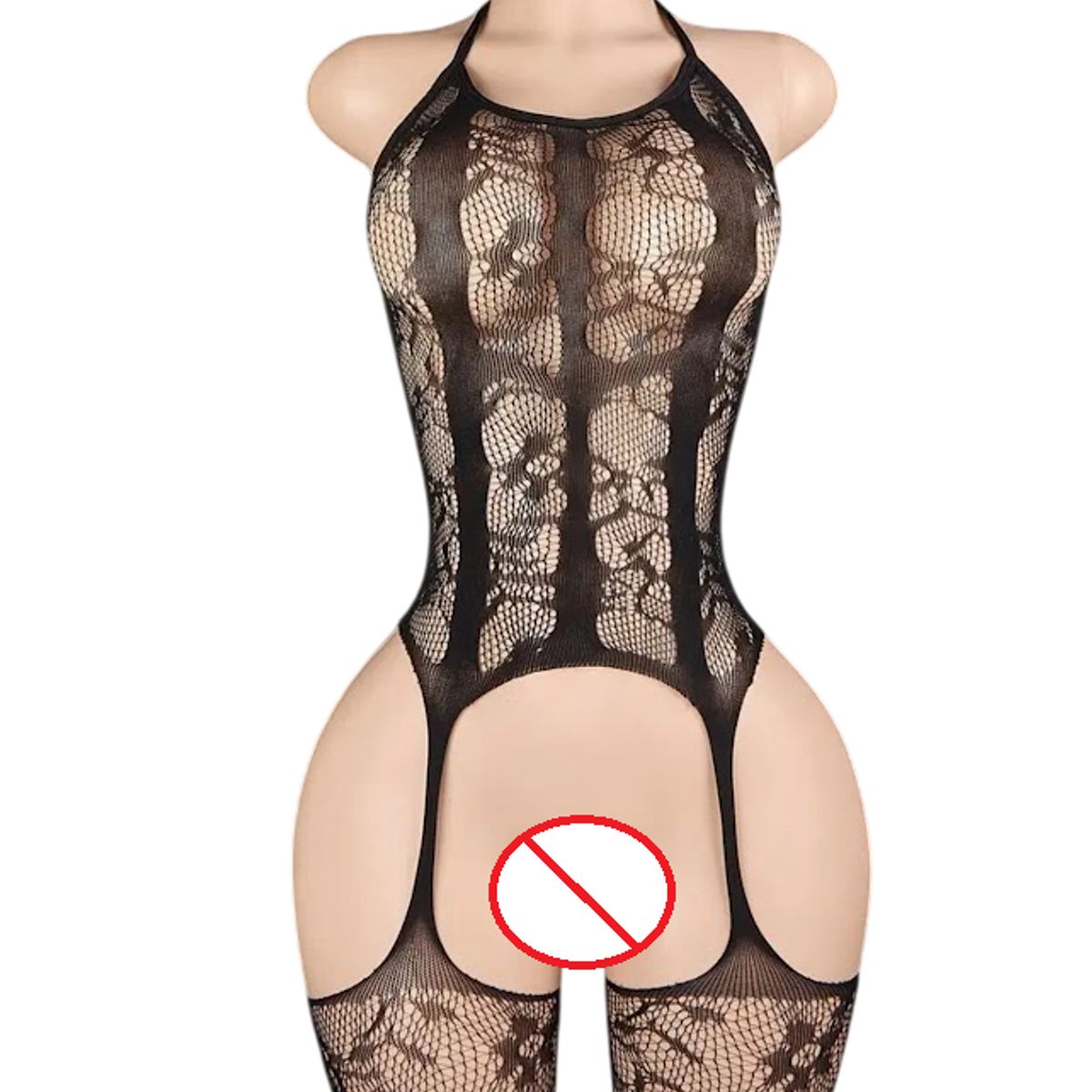 GENERICO - LENCERIA CORPORAL MALLA  CATSUIT PORTALIGAS