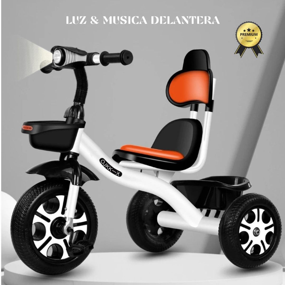 GENERICO - Triciclo Bicicleta Flashlight para Niños - Blanco