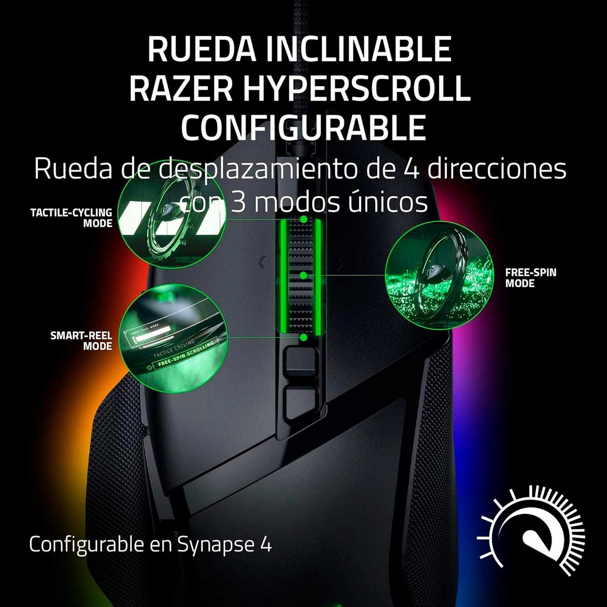 RAZER - Mouse Gamer Razer Basilisk V3 35k DPI Optico 90M 11 Zonas Chroma Black