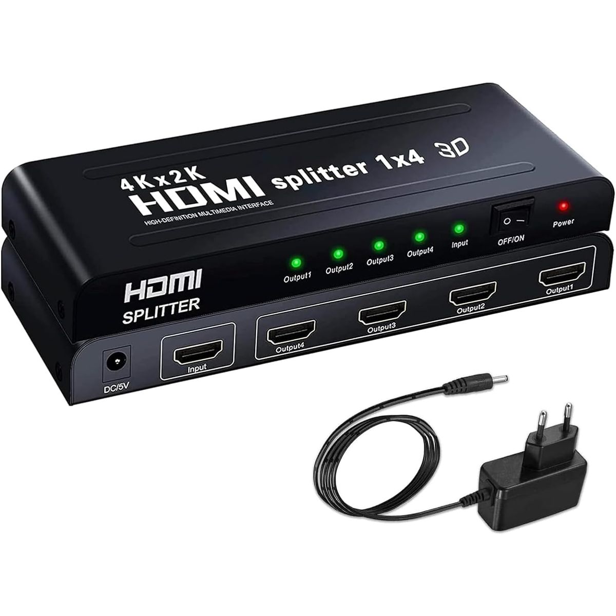 OEM - Splitter HDMI 1x4 Distribuidor 1Entrada 4Salidas 4K 3D 1080P PS4 HDTV