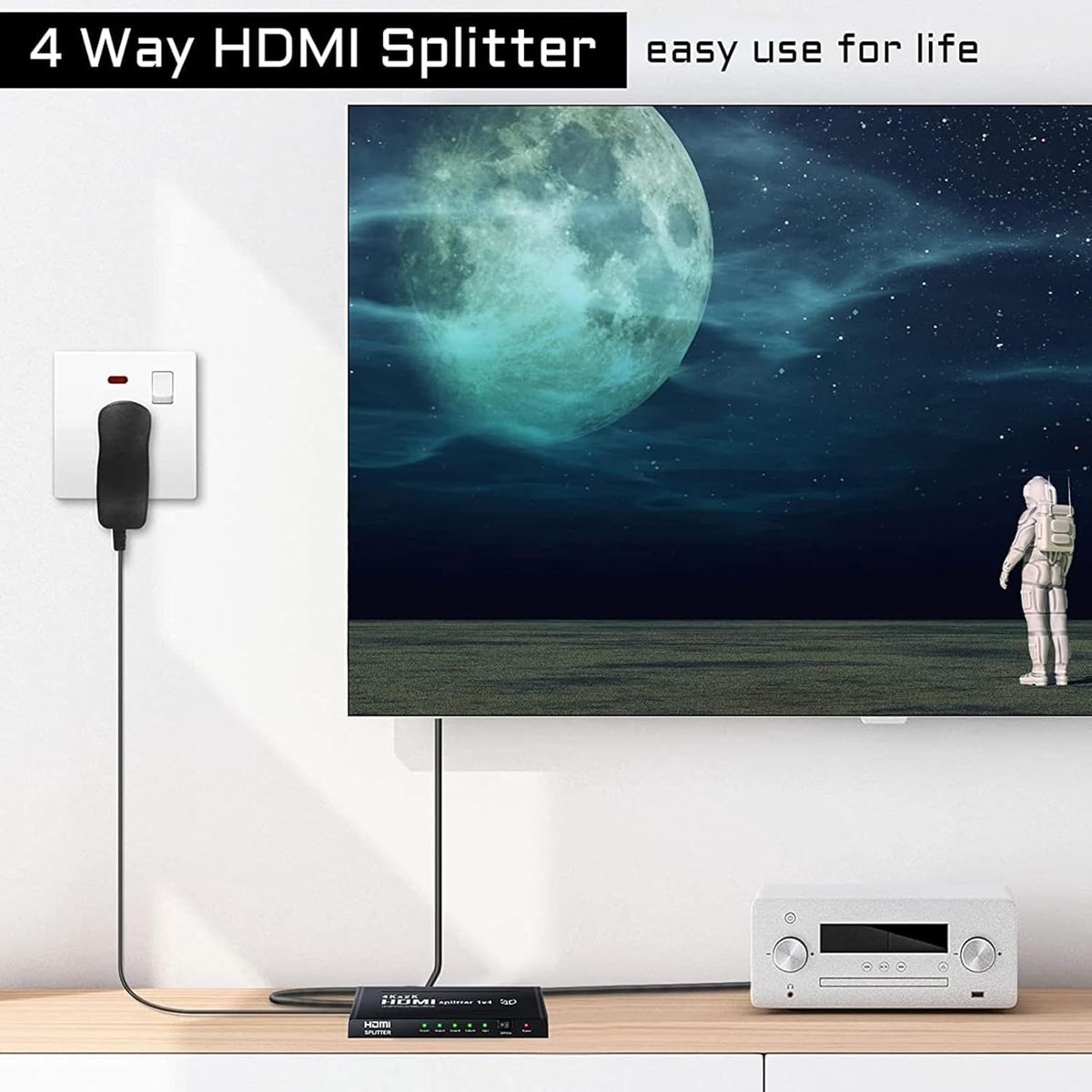 OEM - Splitter HDMI 1x4 Distribuidor 1Entrada 4Salidas 4K 3D 1080P PS4 HDTV