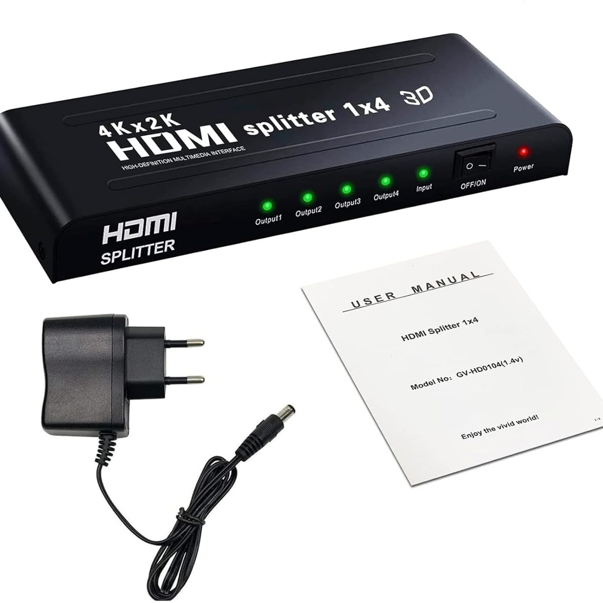 OEM - Splitter HDMI 1x4 Distribuidor 1Entrada 4Salidas 4K 3D 1080P PS4 HDTV