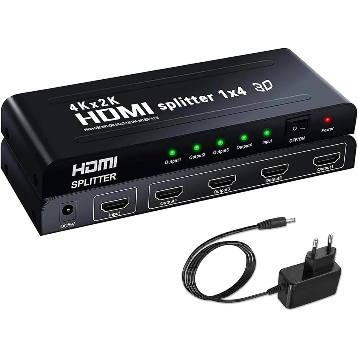 OEM - Splitter HDMI 1x4 Distribuidor 1Entrada 4Salidas 4K 3D 1080P PS4 HDTV