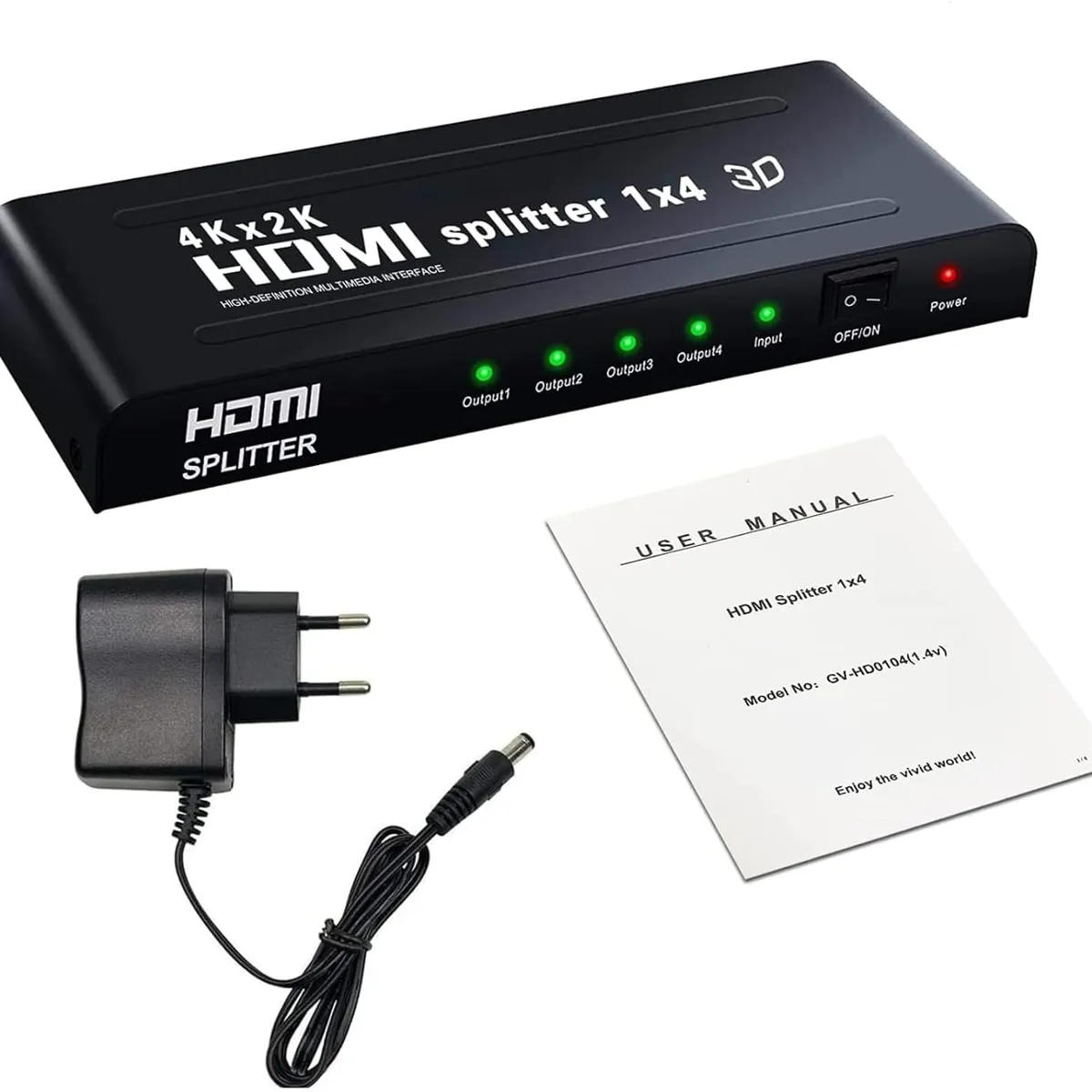 OEM - Splitter HDMI 1x4 Distribuidor 1Entrada 4Salidas 4K 3D 1080P PS4 HDTV