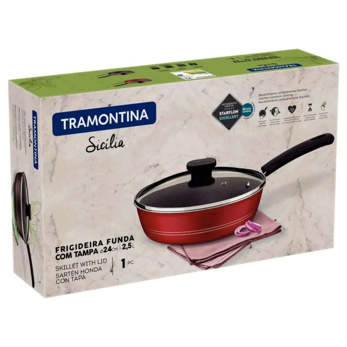 TRAMONTINA - Sartén Tramontina con Tapa Sicília 24cm 20406724