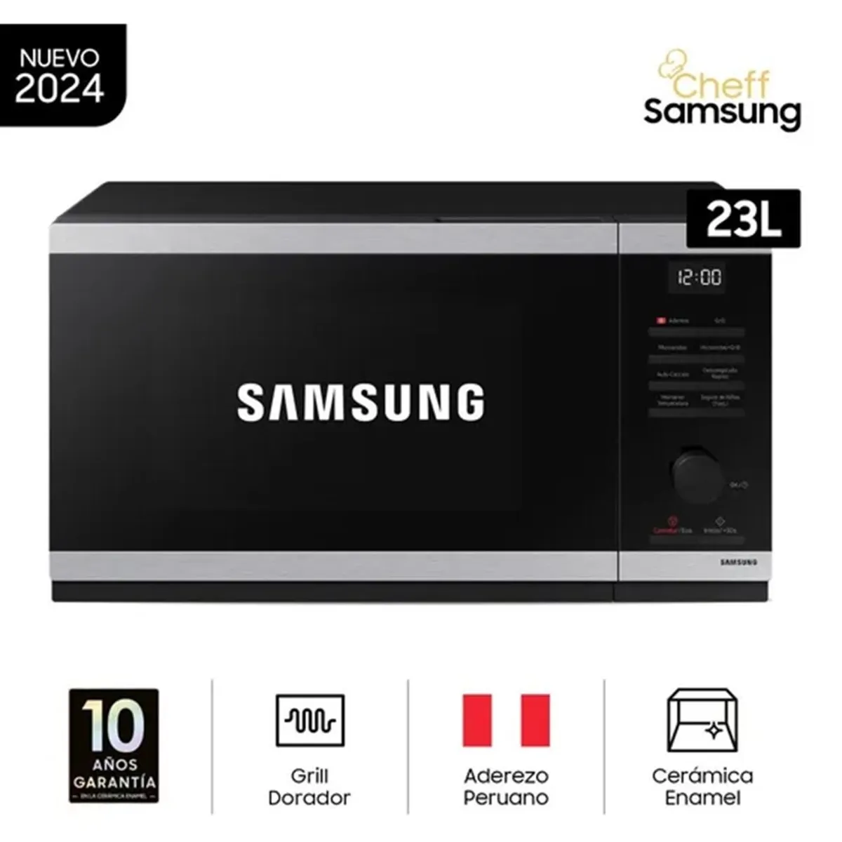 SAMSUNG - HORNO MICROONDAS SAMSUNG 23 LTS MG23DG4524ATPE INOX