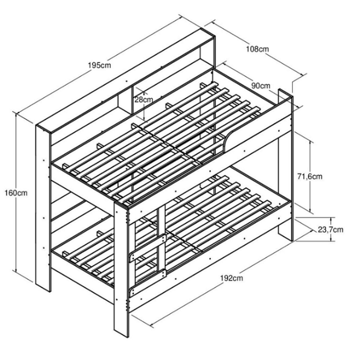 DMUEBLES - CAMAROTE DMUEBLES 1 PLAZA PARIS MARRON