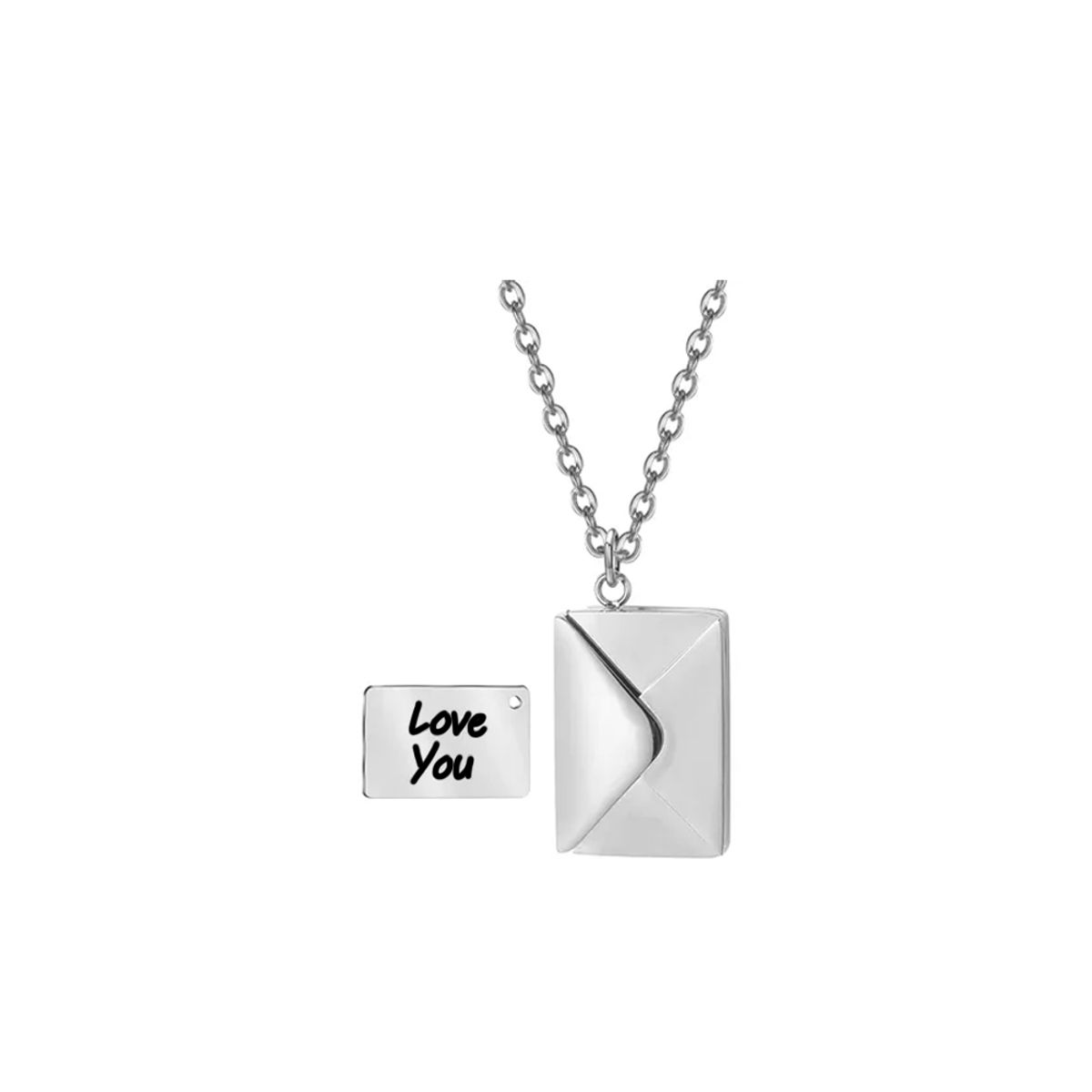 CLEO JOYAS & ACCESORIOS - Collar Cartita Plateado Acero