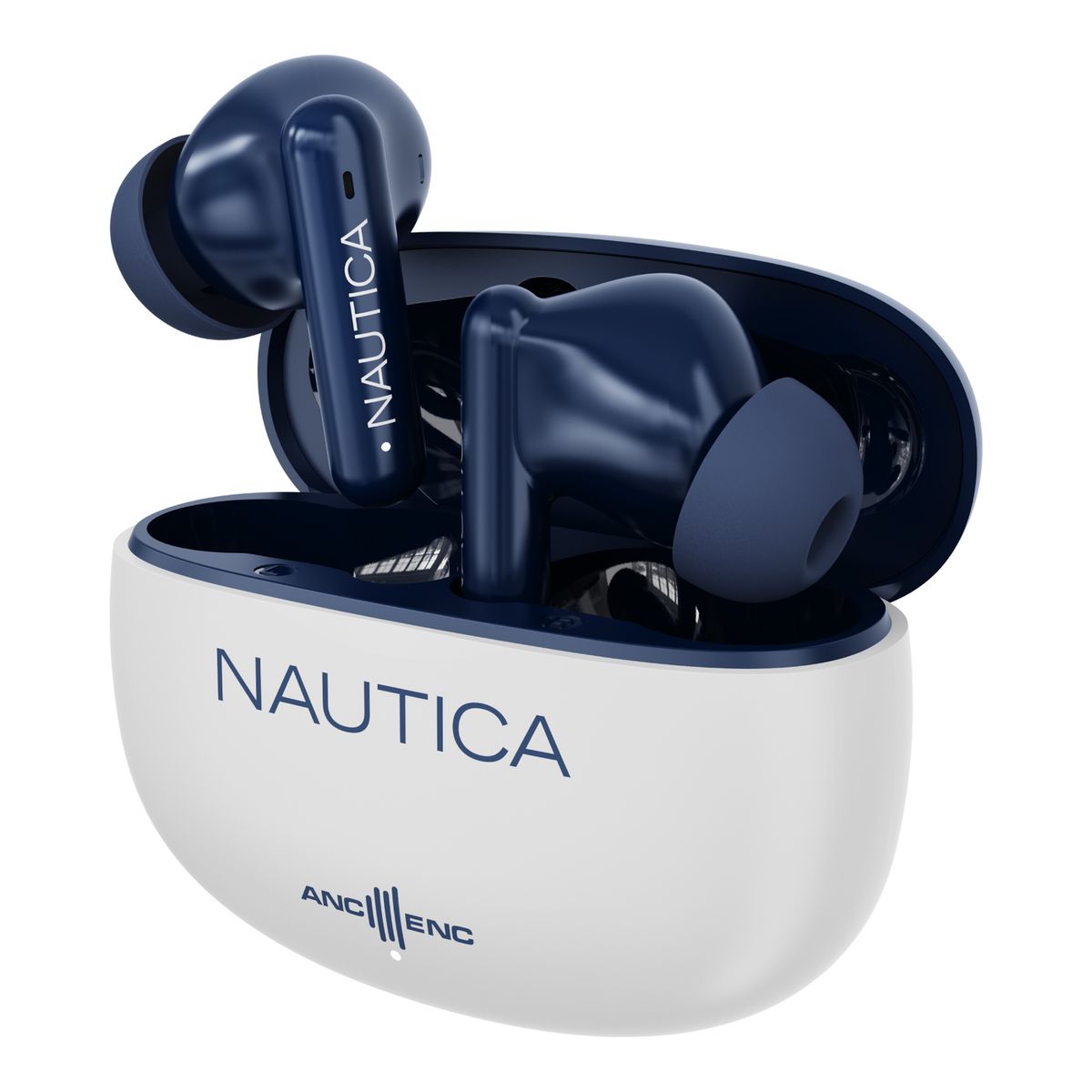 NAUTICA - Audífonos inalámbricos Nautica Noise Cancelling ANC+ENC T680 Blanco-Navy