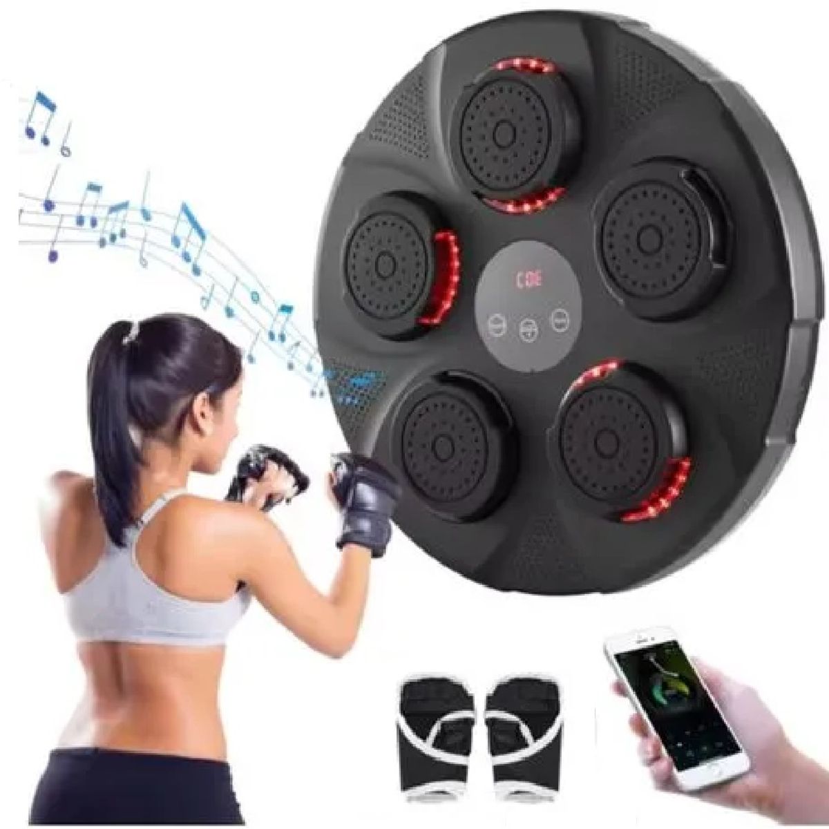 GENERICO - Maquina de Boxeo Musical con Bluetooh  - Boxing Pro UNISEX