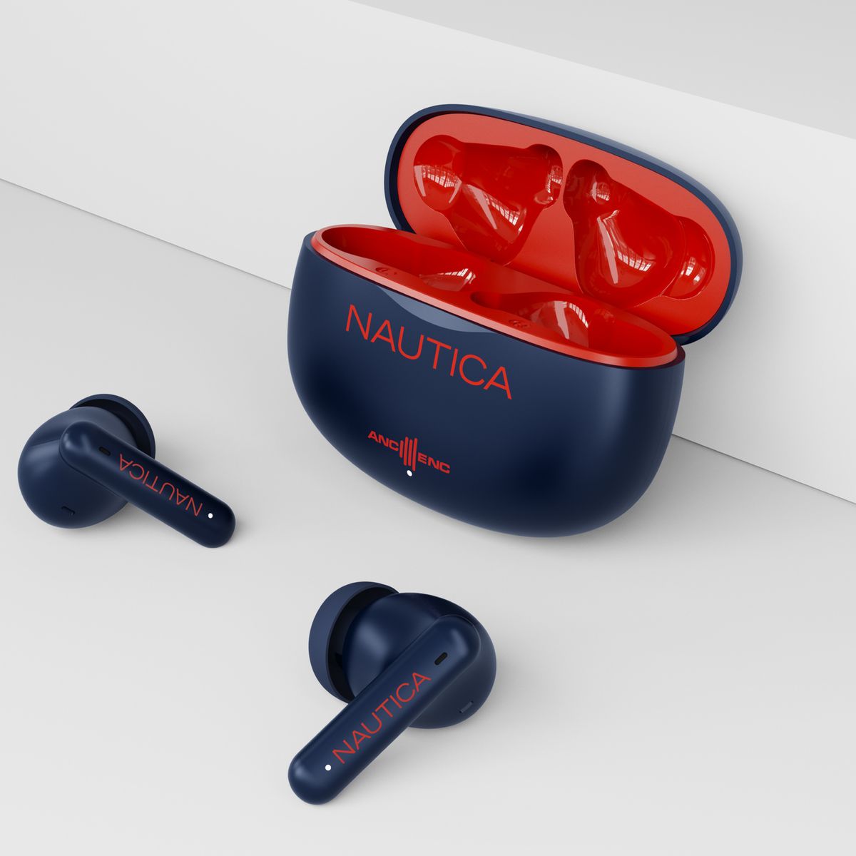 NAUTICA - Audífonos inalámbricos Nautica Noise Cancelling ANC+ENC T680 Rojo-Navy
