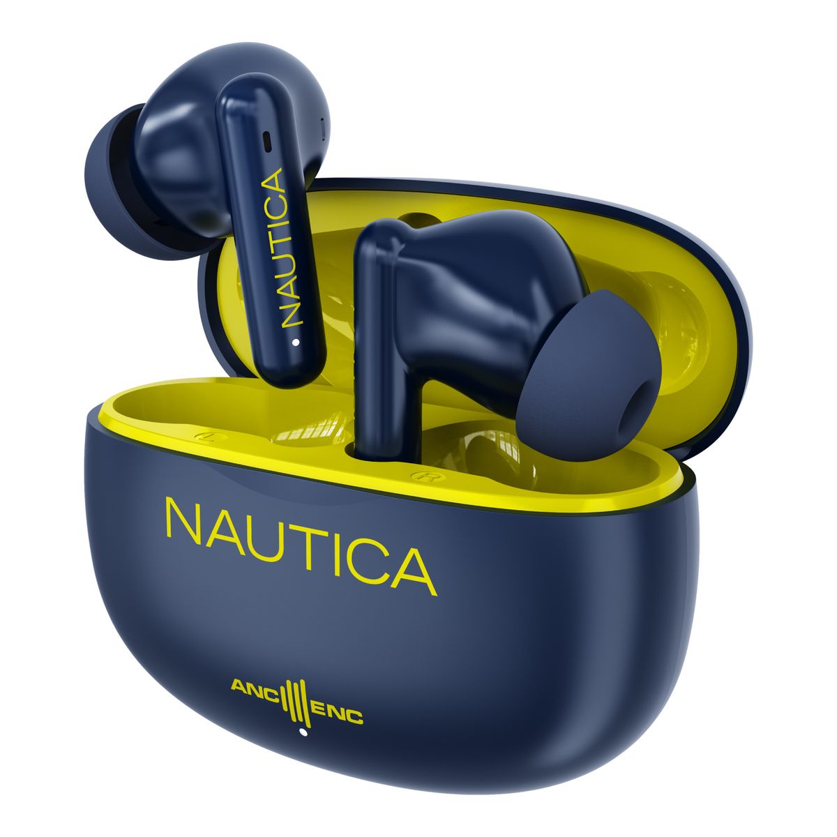 NAUTICA - Audífonos inalámbricos Nautica Noise Cancelling ANC+ENC T680 Amarillo-Navy