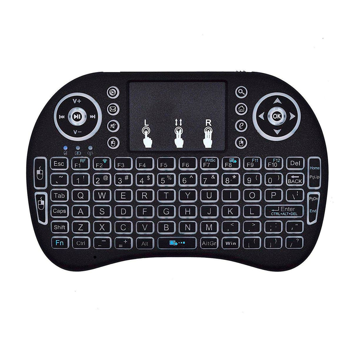 GENERICO - Control Teclado Inalámbrico Mini RGB para SmartTV TV Box PC y Laptop