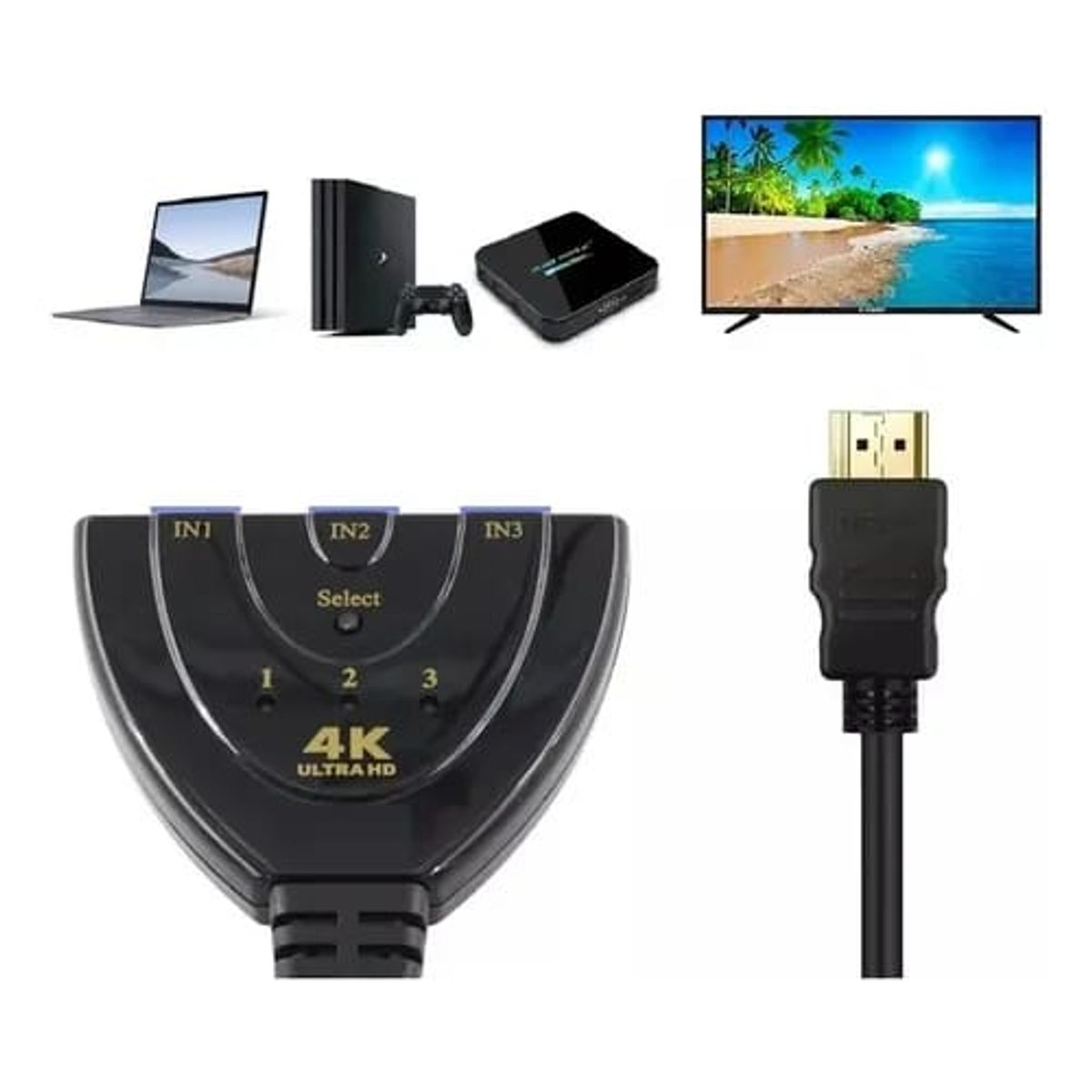 OEM - Switch HDMI 1x3 con 3 Salidas de Video HD para TV o Monitor