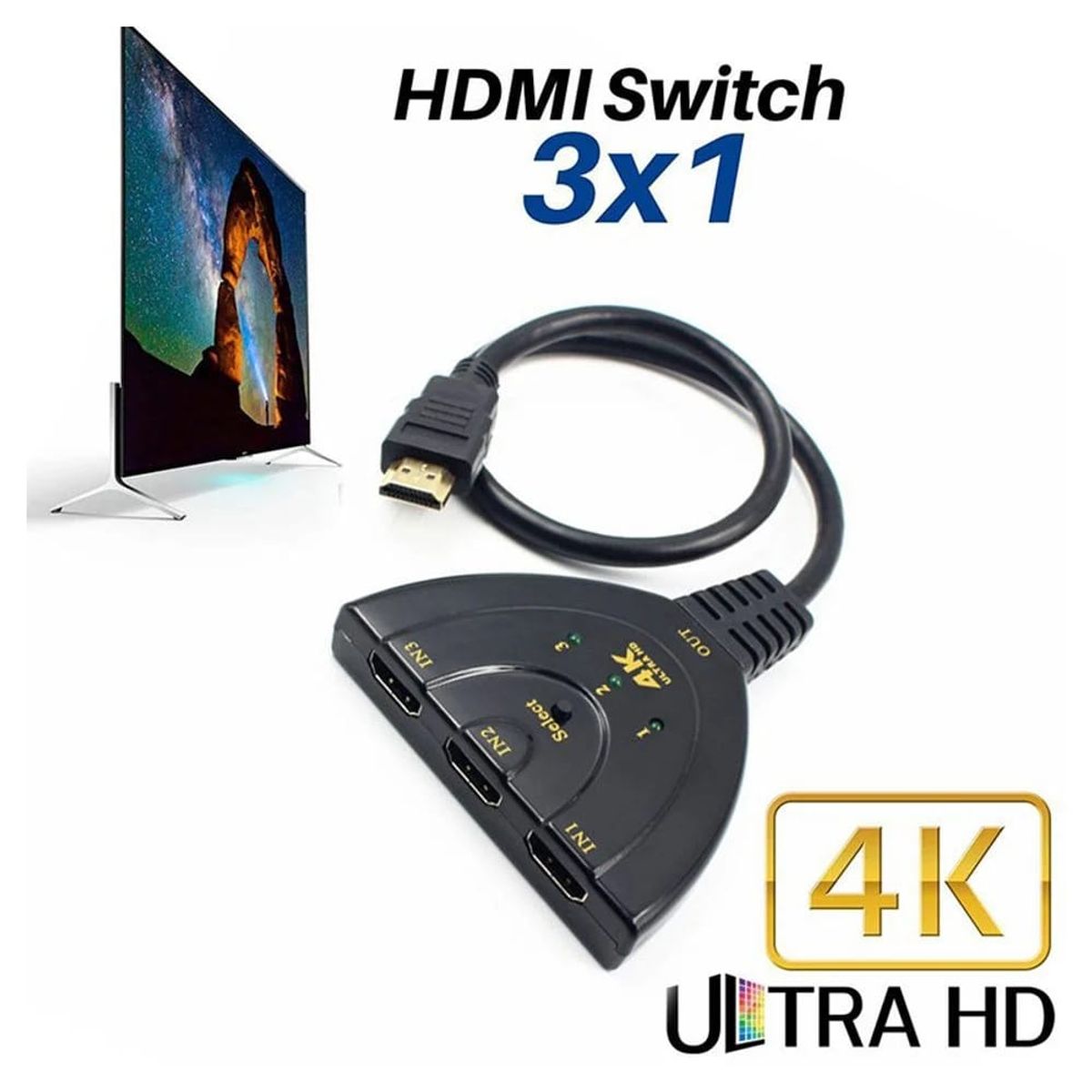 OEM - Switch HDMI 1 a 3 Puertos para Compartir Señal de Alta Definición